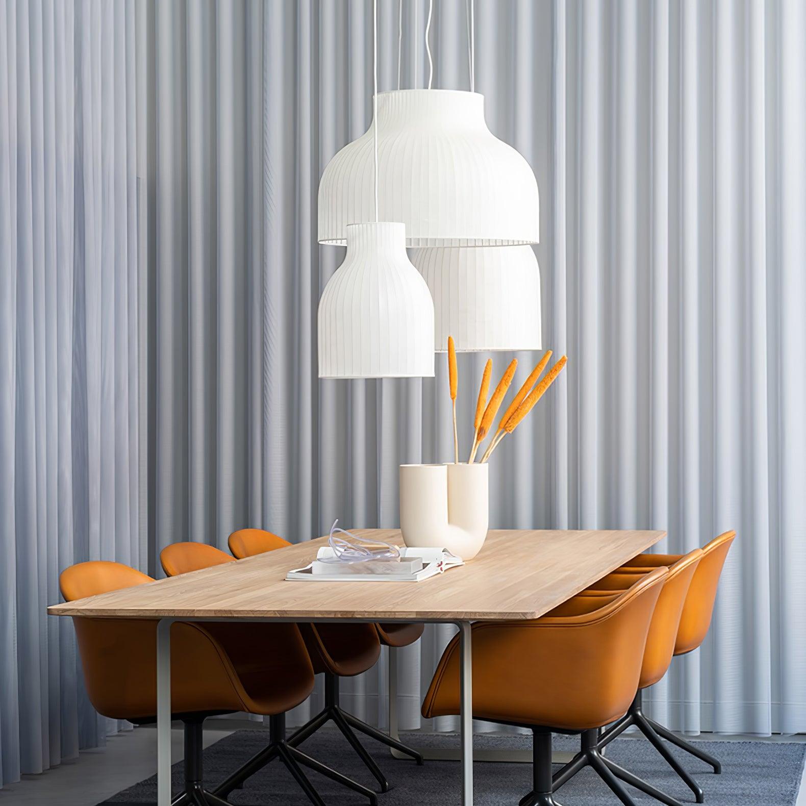 Lumina Silk Ribbed Pendant Light-Neutral Decor