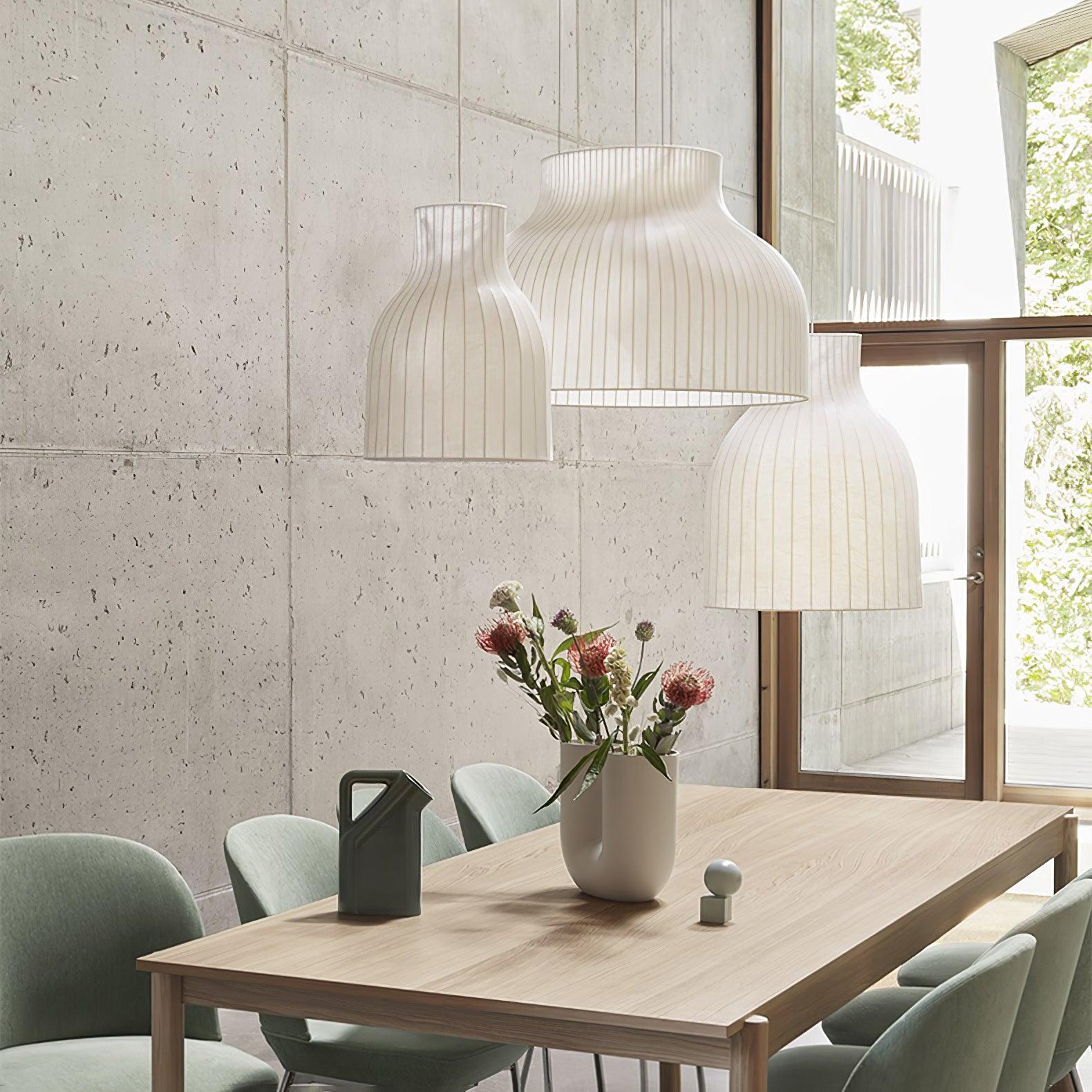 Lumina Silk Ribbed Pendant Light-Neutral Decor