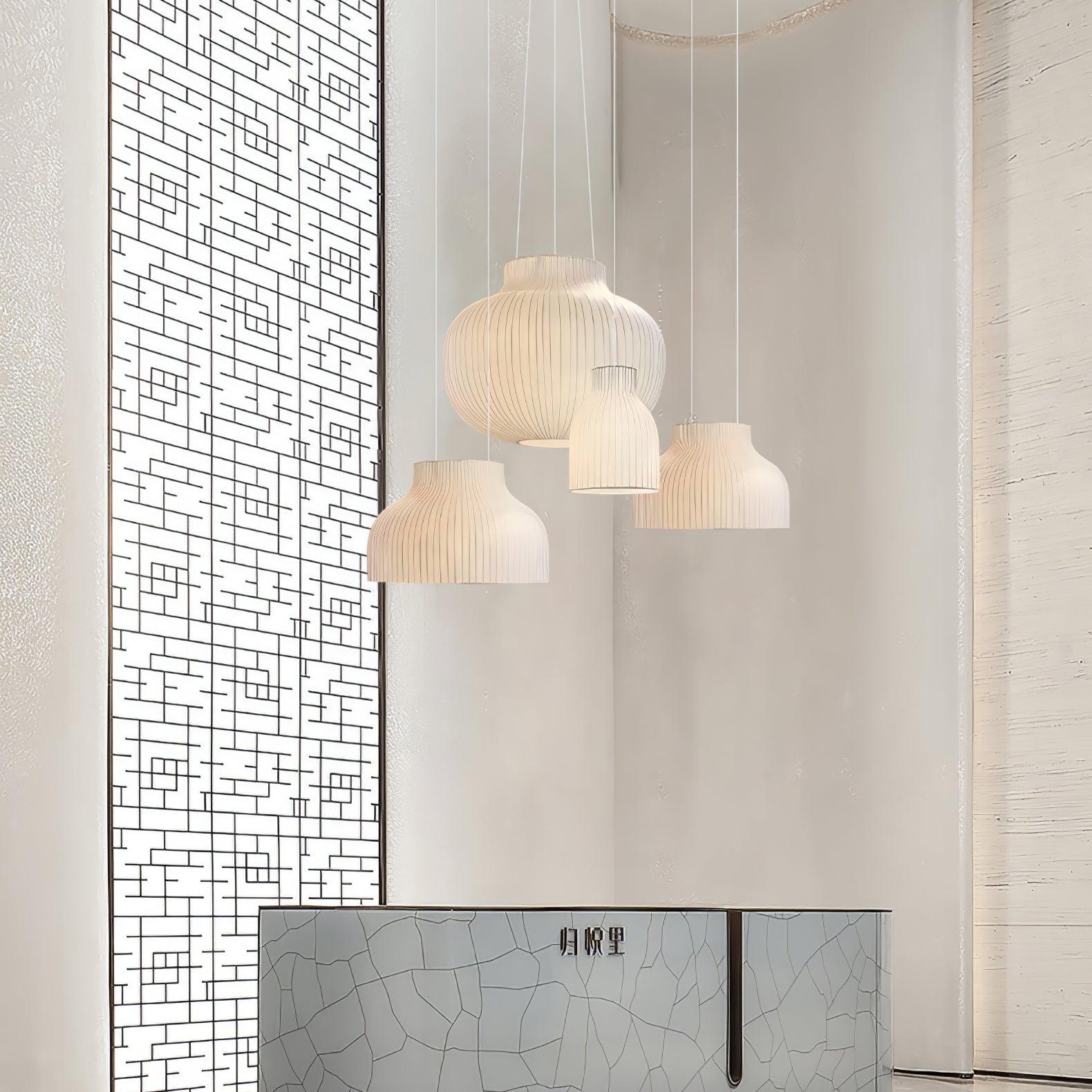 Lumina Silk Ribbed Pendant Light-Neutral Decor