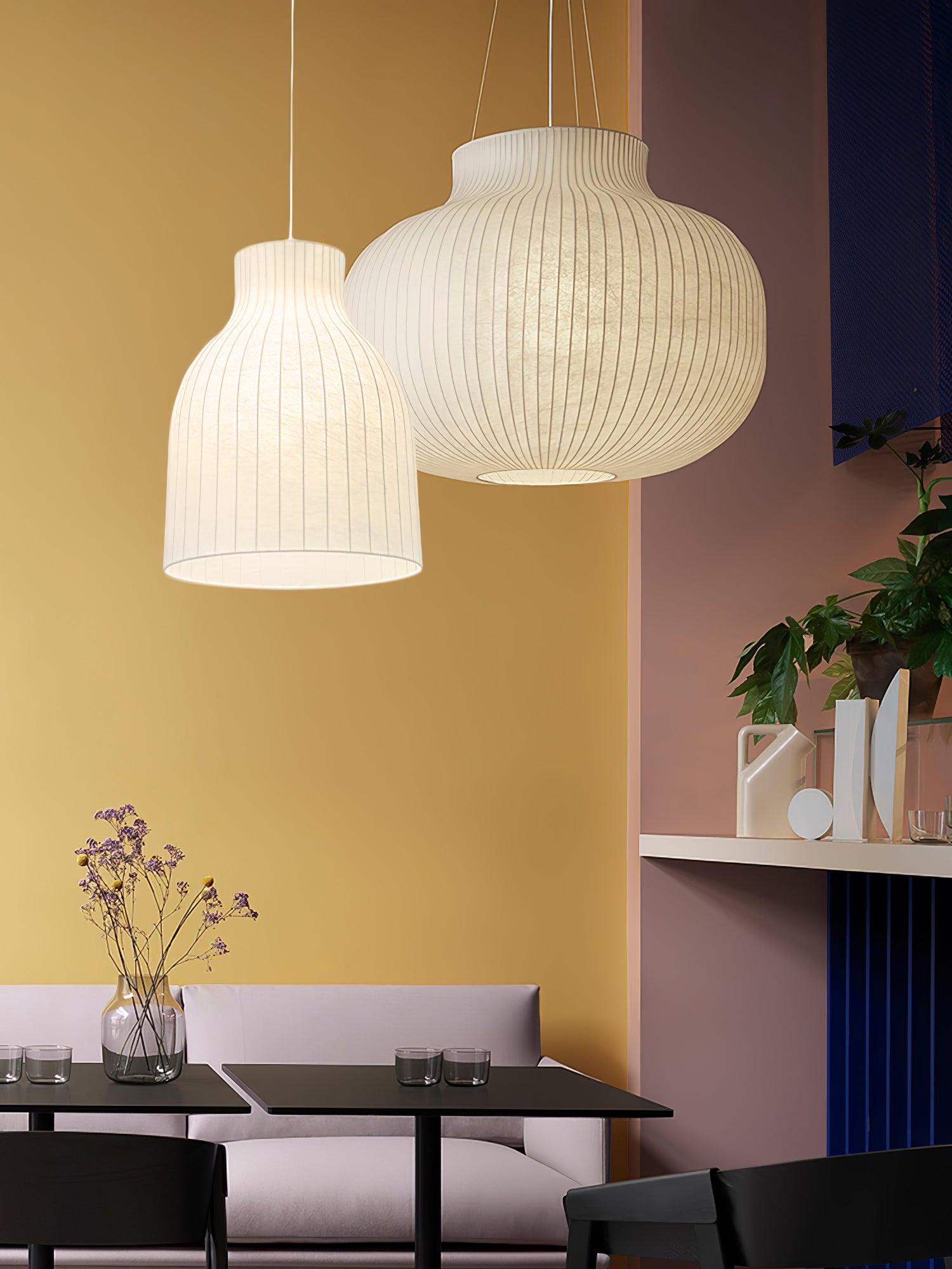 Lumina Silk Ribbed Pendant Light-Neutral Decor
