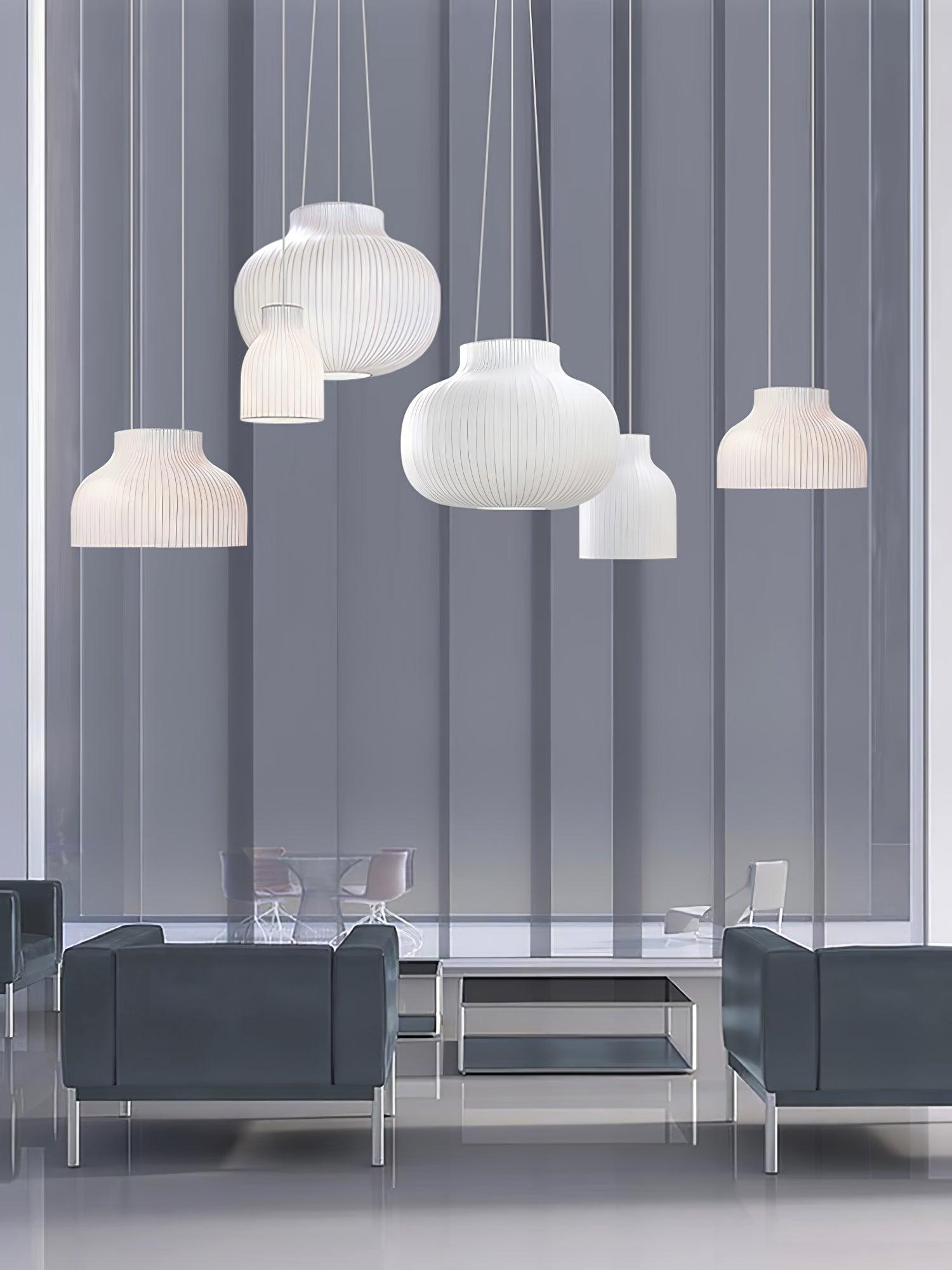 Lumina Silk Ribbed Pendant Light-Neutral Decor
