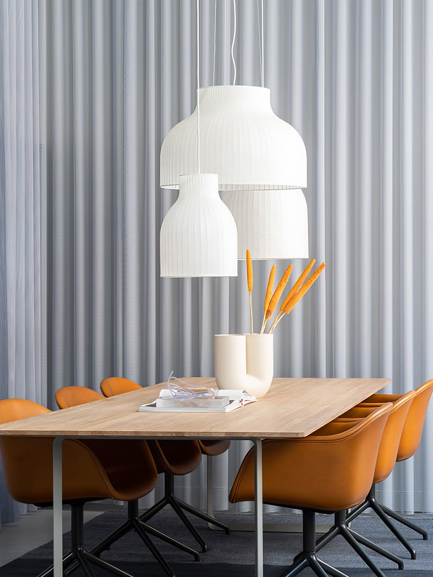 Lumina Silk Ribbed Pendant Light-Neutral Decor