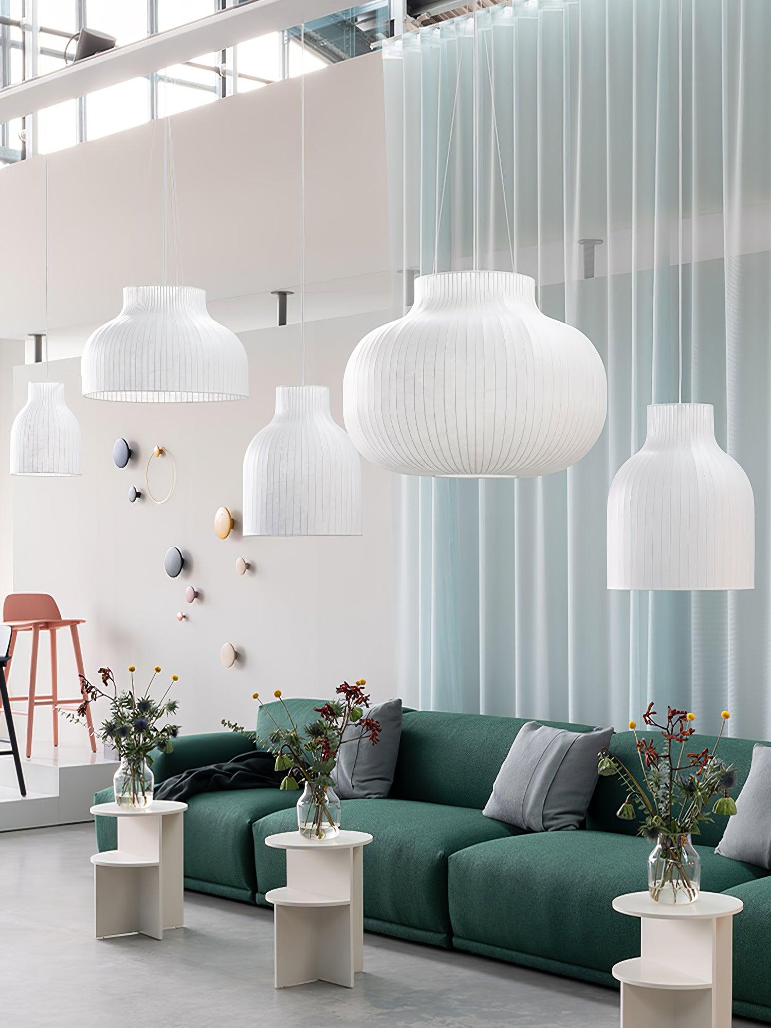 Lumina Silk Ribbed Pendant Light-Neutral Decor