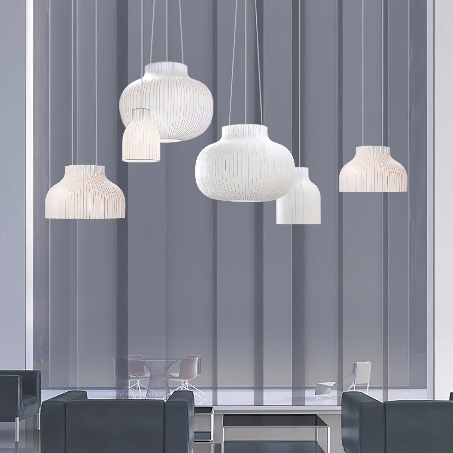 Lumina Silk Ribbed Pendant Light-Neutral Decor