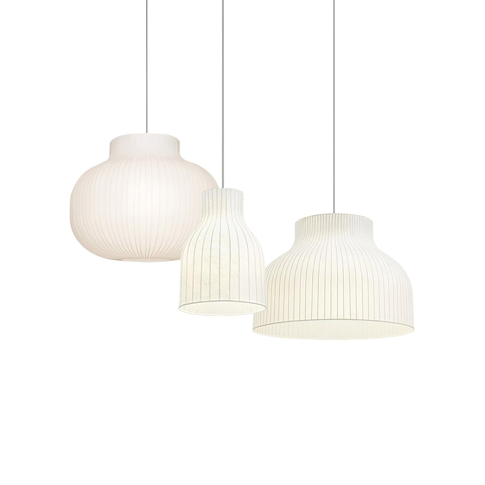 Lumina Silk Ribbed Pendant Light-Neutral Decor