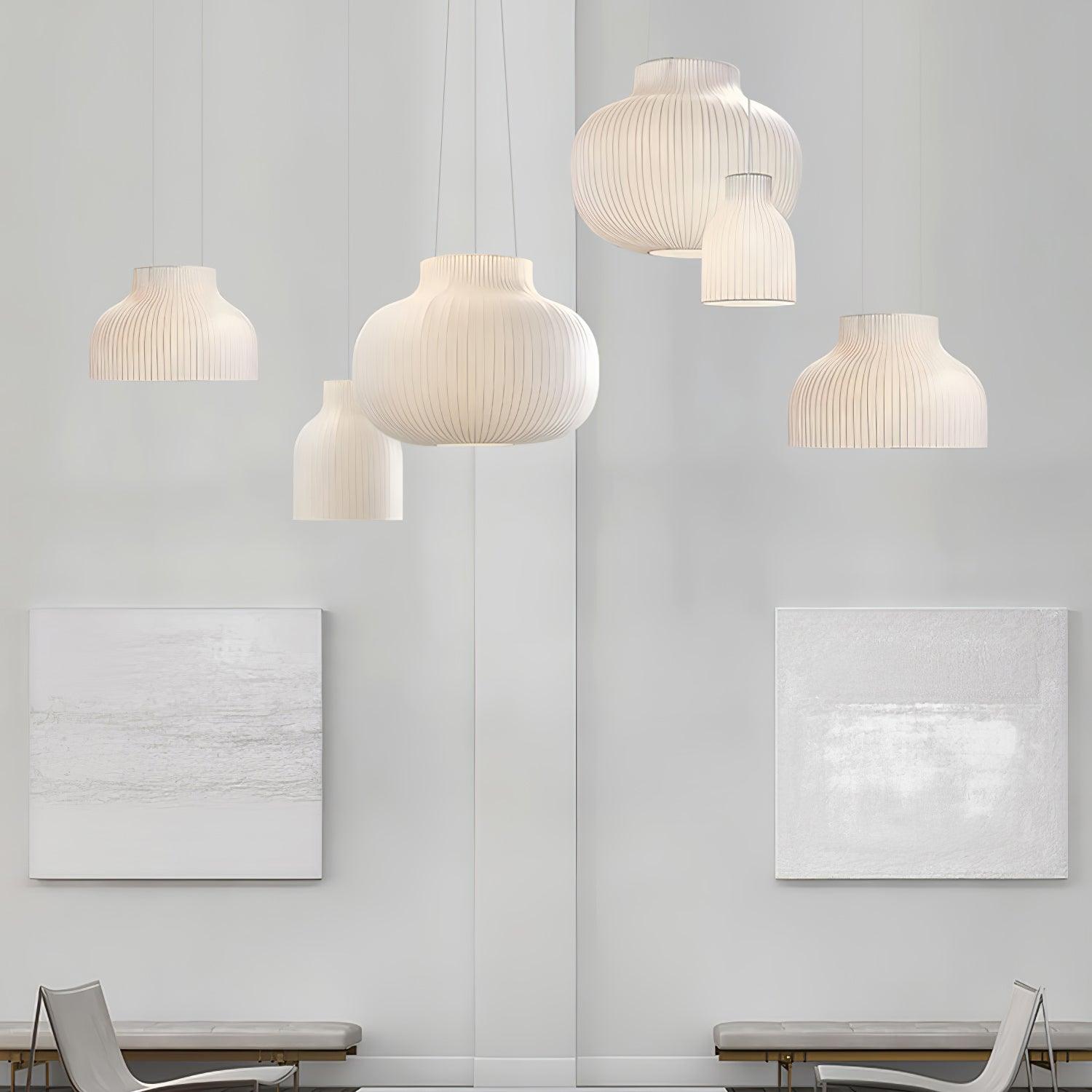 Lumina Silk Ribbed Pendant Light-Neutral Decor