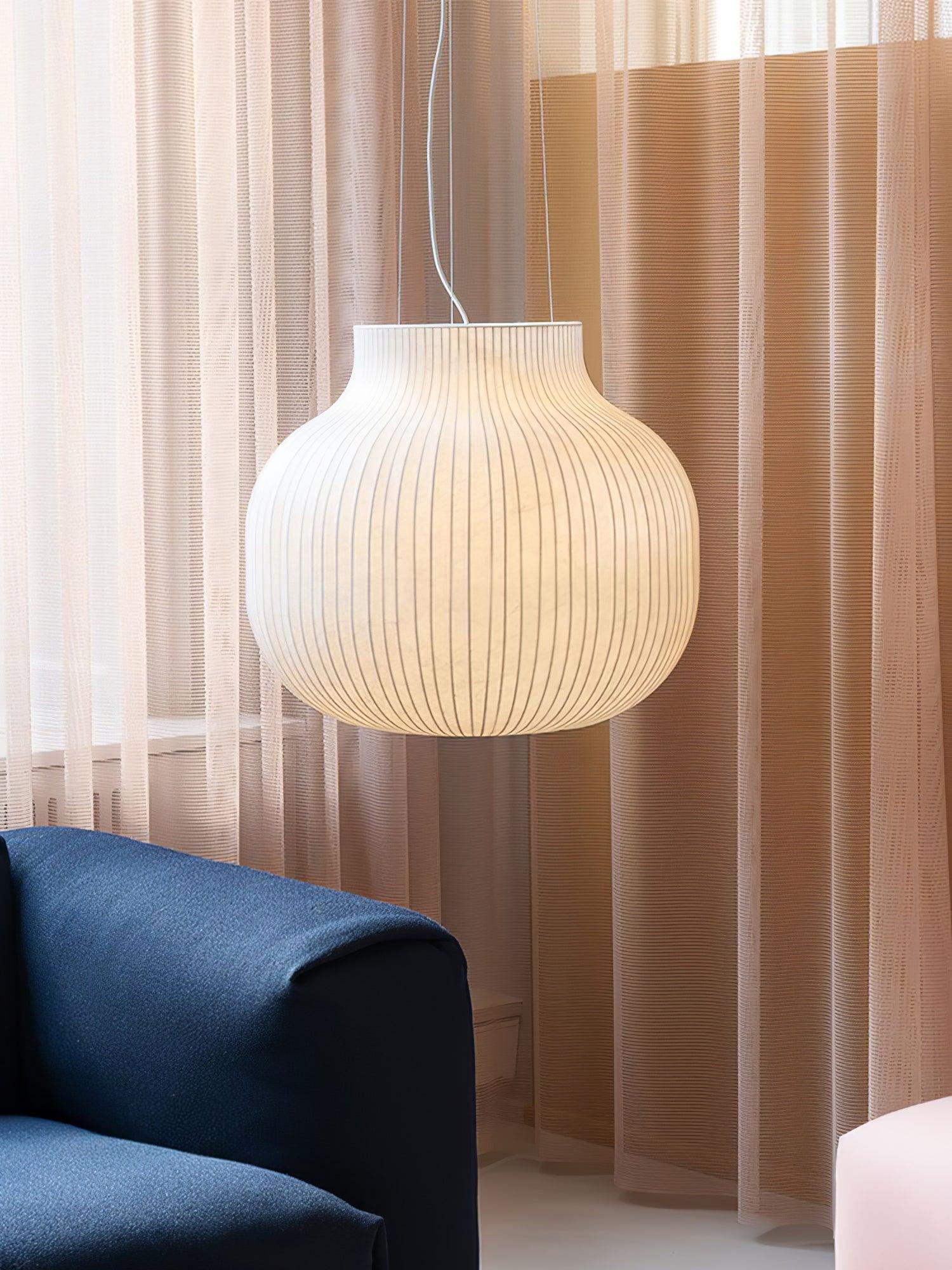 Lumina Silk Ribbed Pendant Light-Neutral Decor