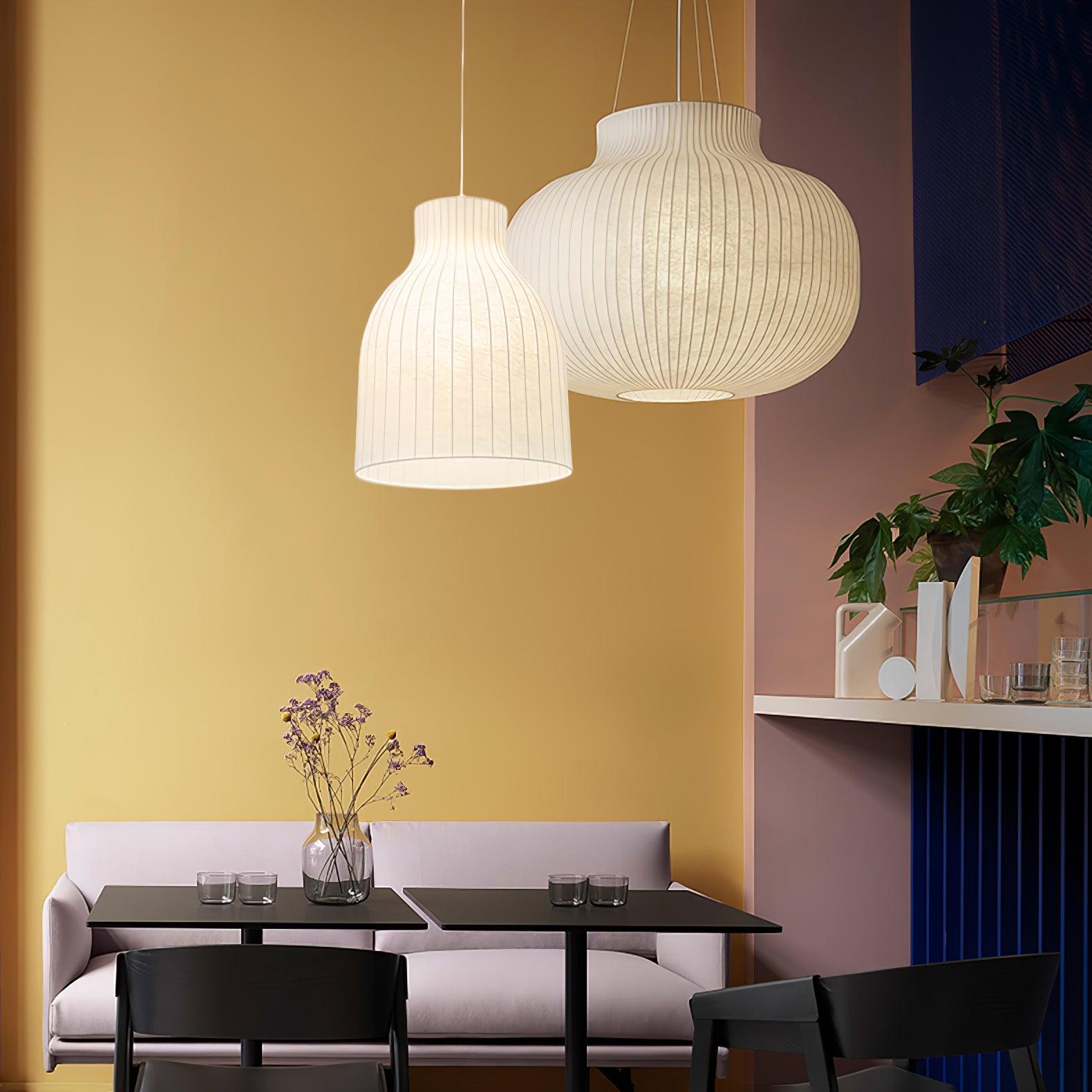 Lumina Silk Ribbed Pendant Light-Neutral Decor