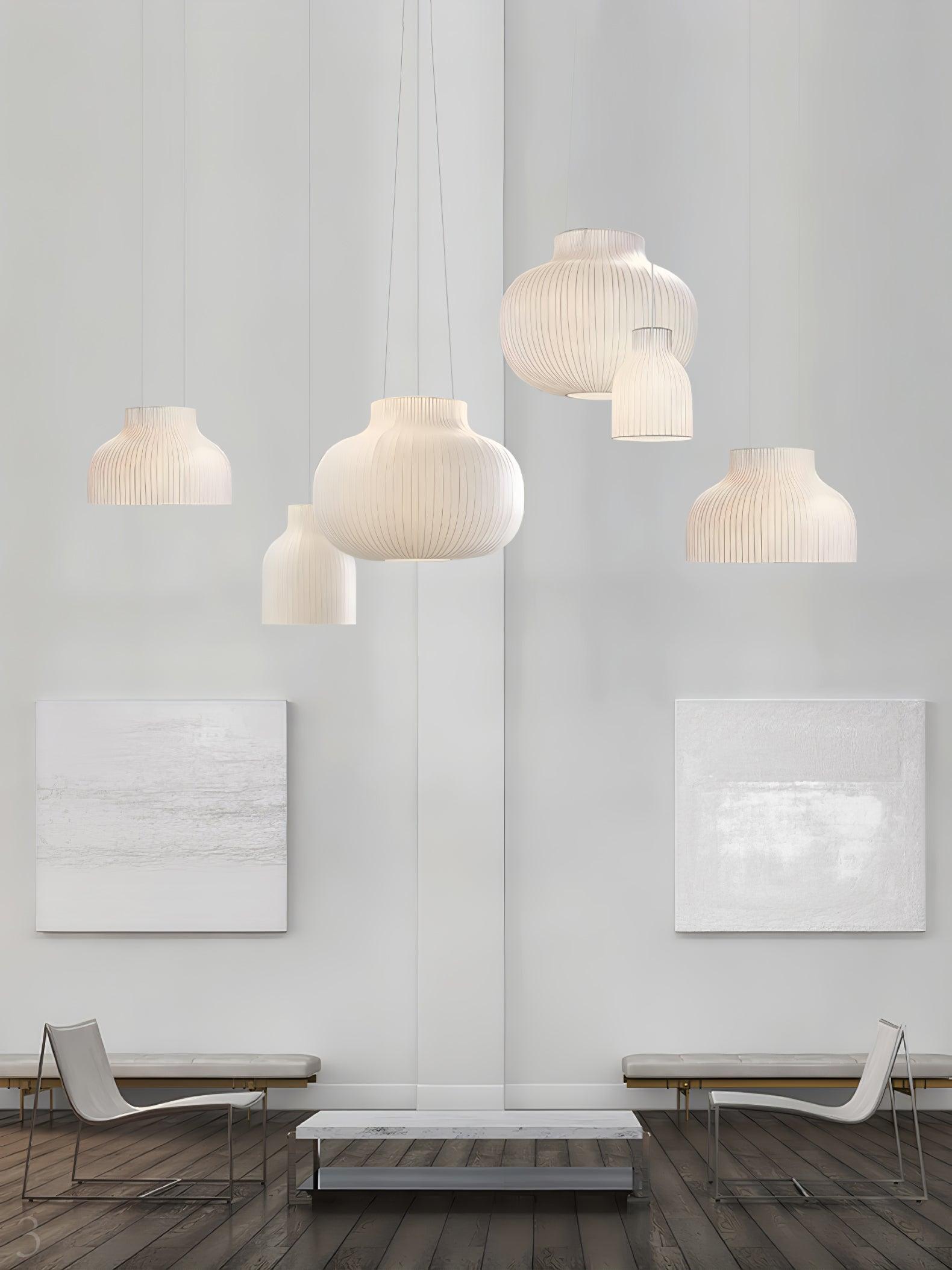 Lumina Silk Ribbed Pendant Light-Neutral Decor