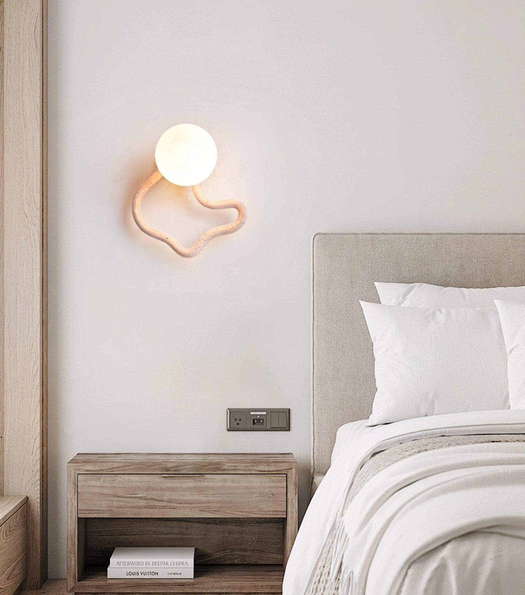 Cindor Travertine Wall Sconce-Neutral Decor