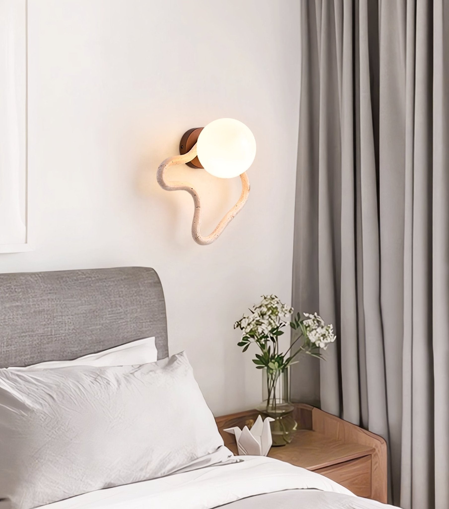 Cindor Travertine Wall Sconce-Neutral Decor