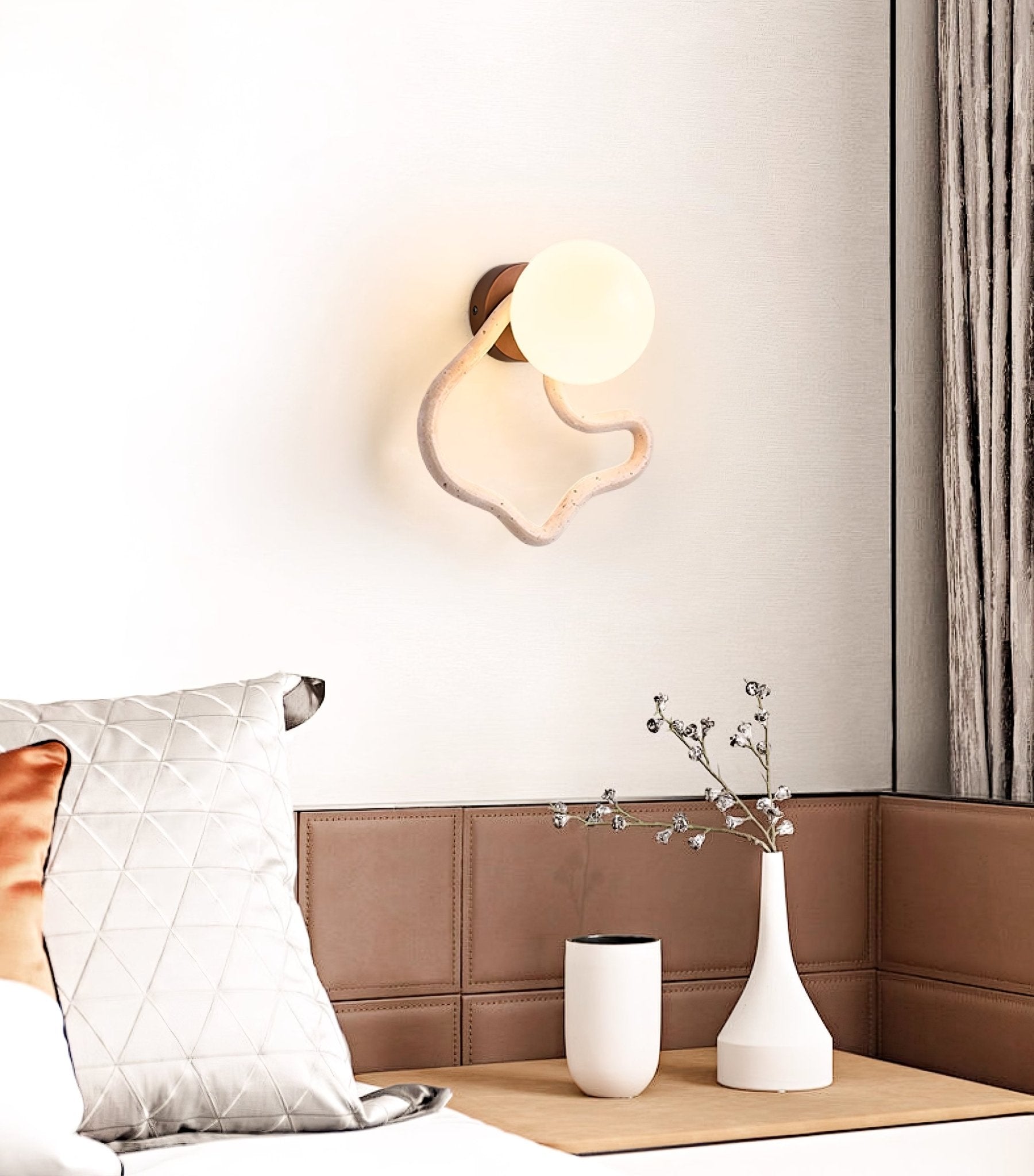 Cindor Travertine Wall Sconce-Neutral Decor