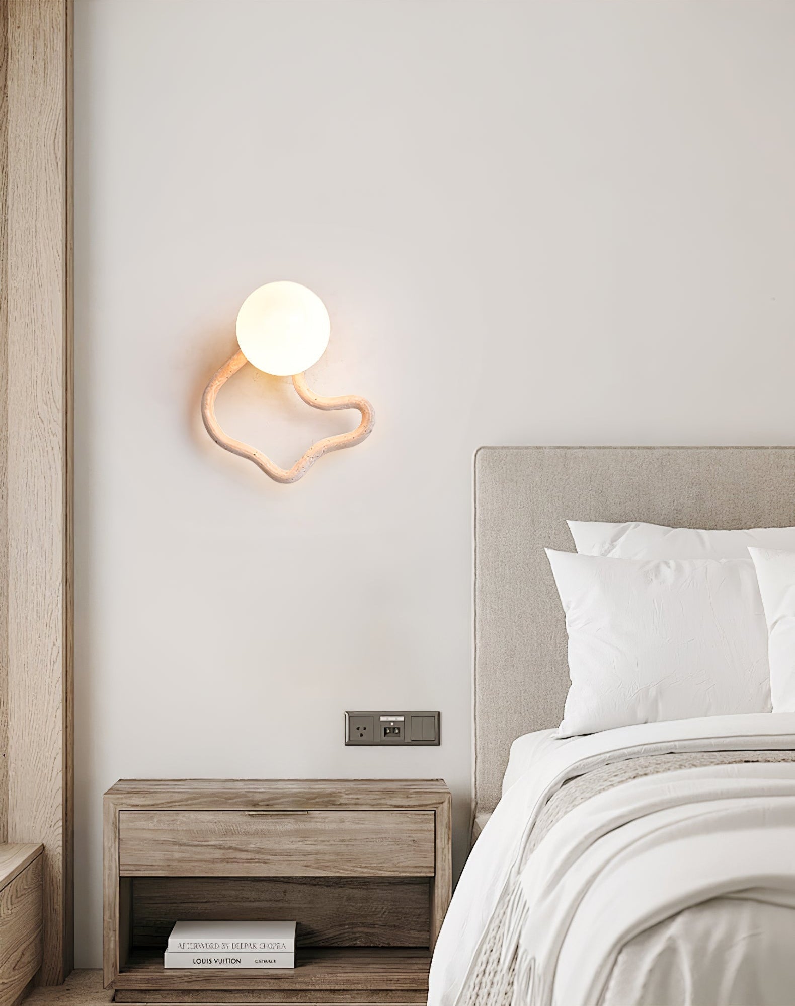 Cindor Travertine Wall Sconce-Neutral Decor