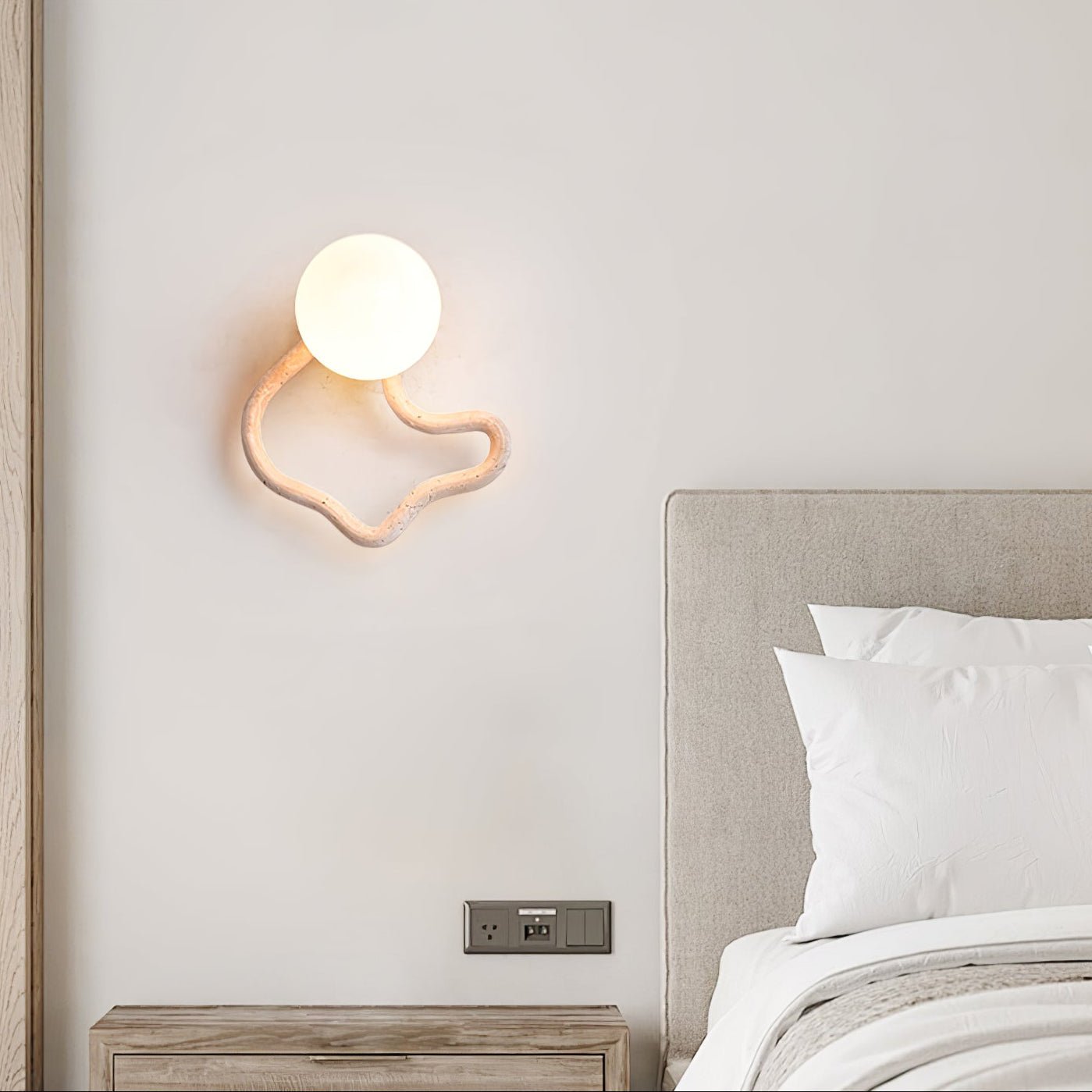 Cindor Travertine Wall Sconce-Neutral Decor