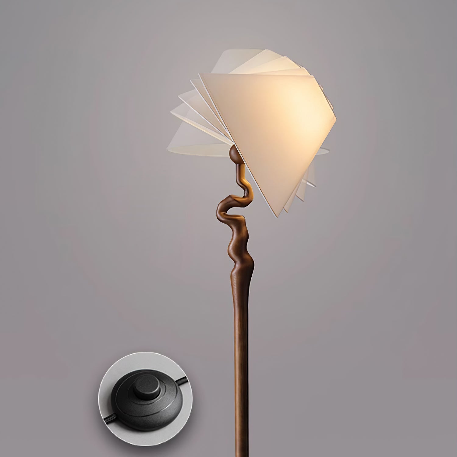 Avloril Artistic Wooden Floor Lamp-Neutral Decor