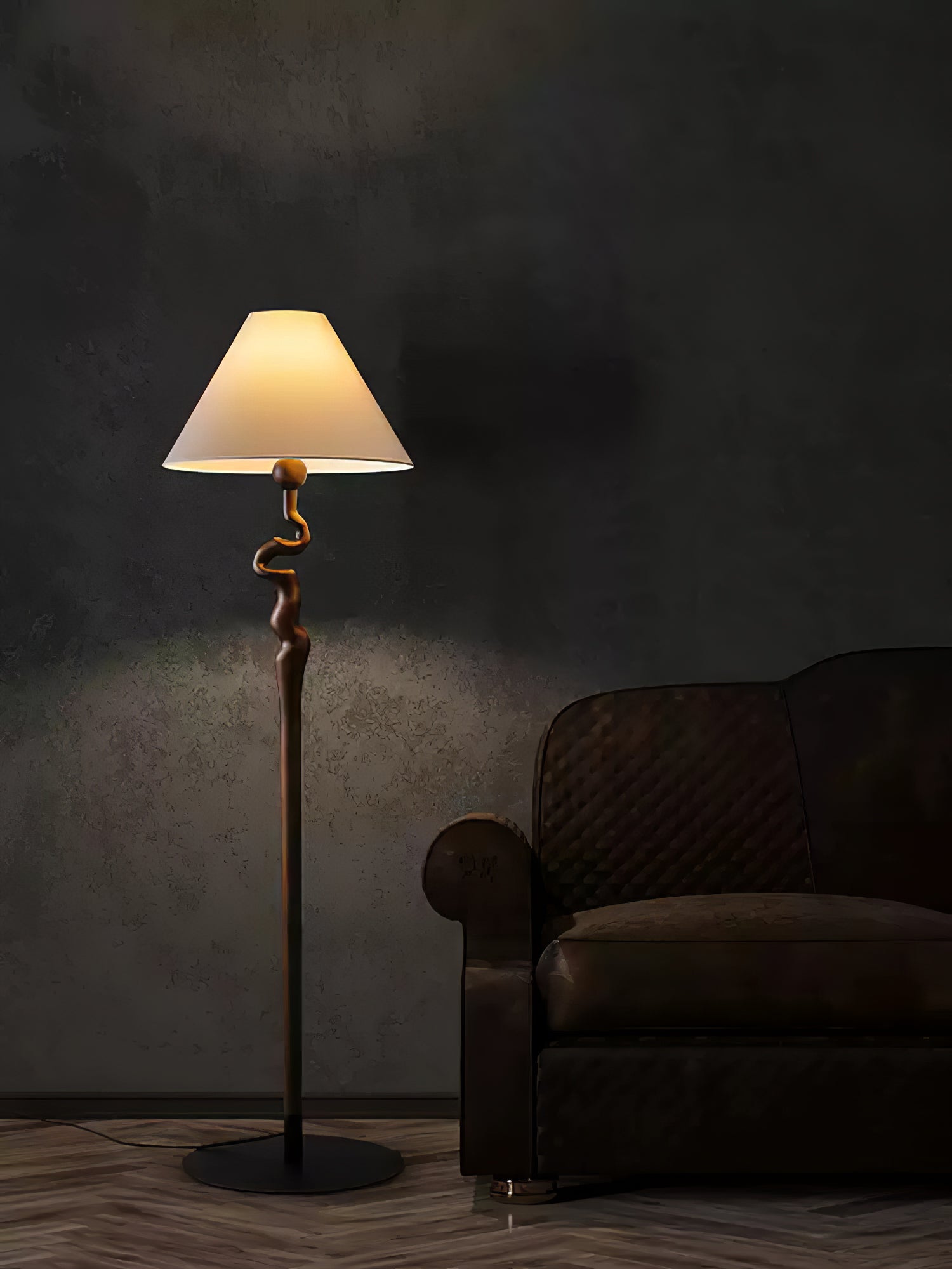 Avloril Artistic Wooden Floor Lamp-Neutral Decor