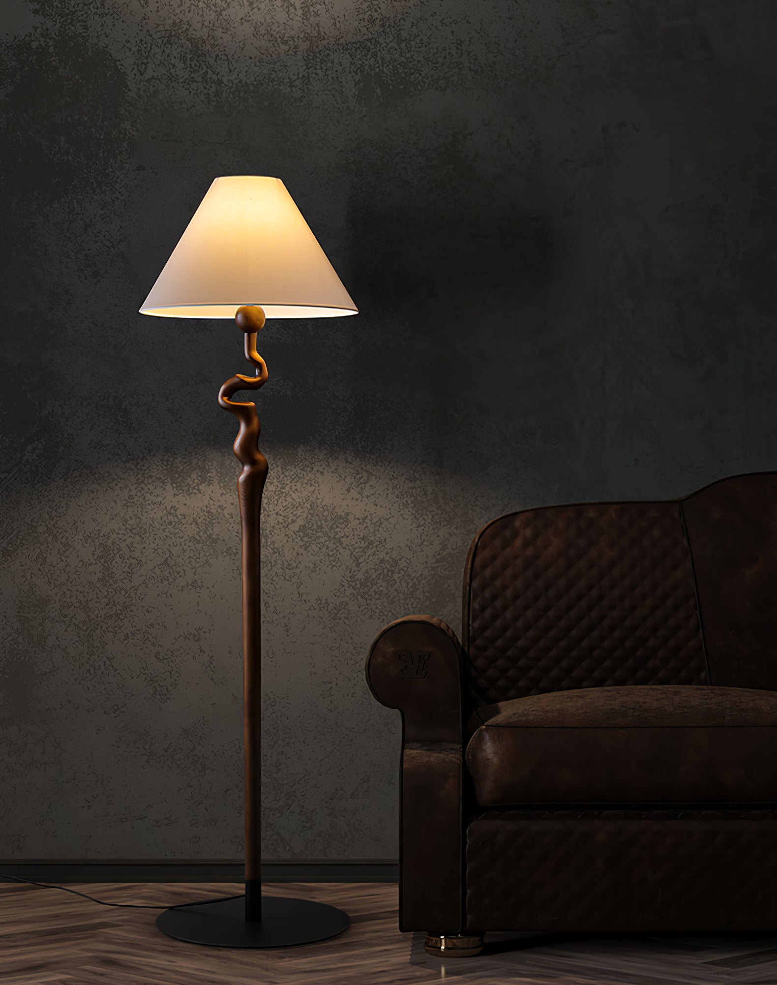 Avloril Artistic Wooden Floor Lamp-Neutral Decor