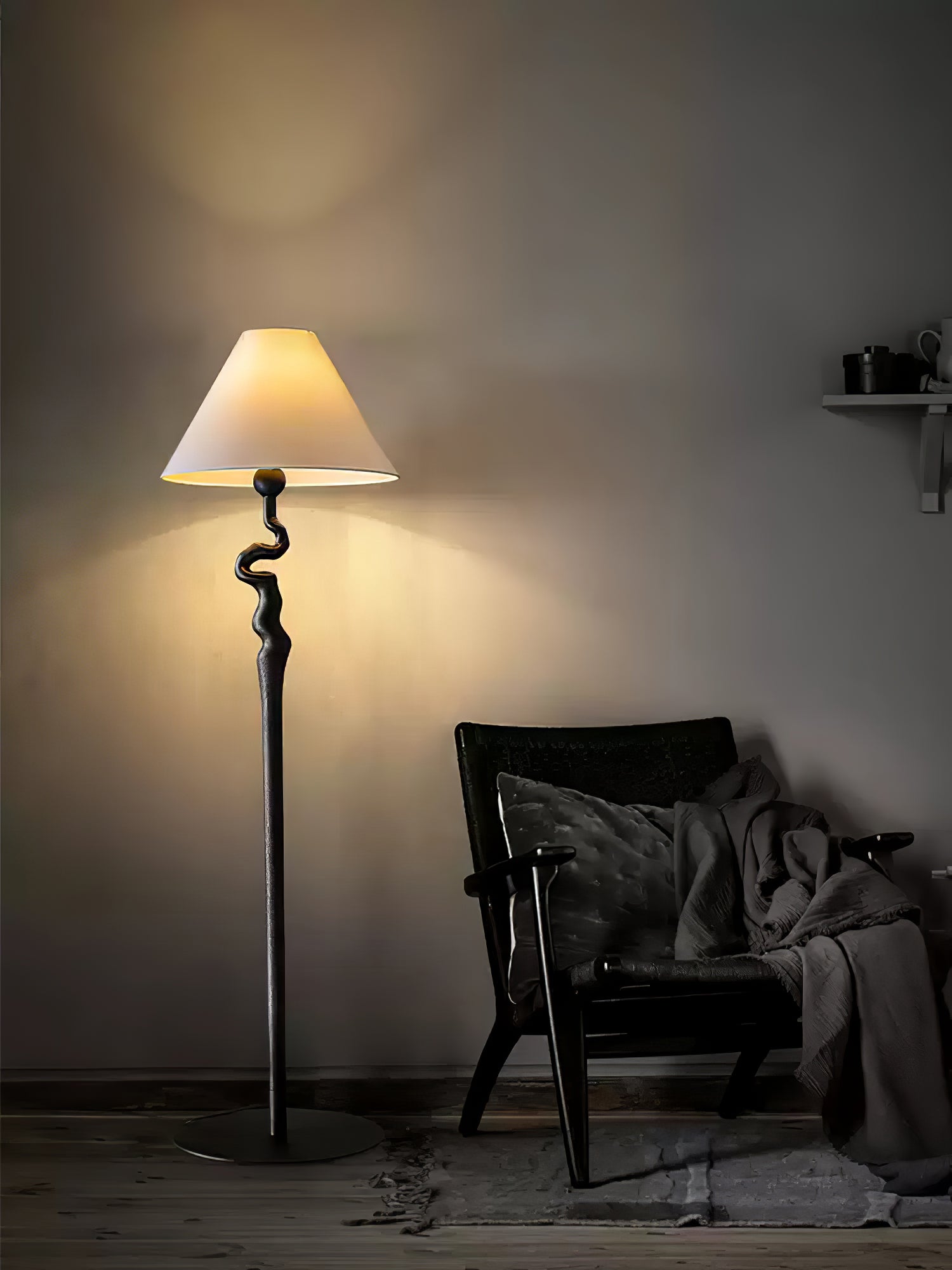 Avloril Artistic Wooden Floor Lamp-Neutral Decor