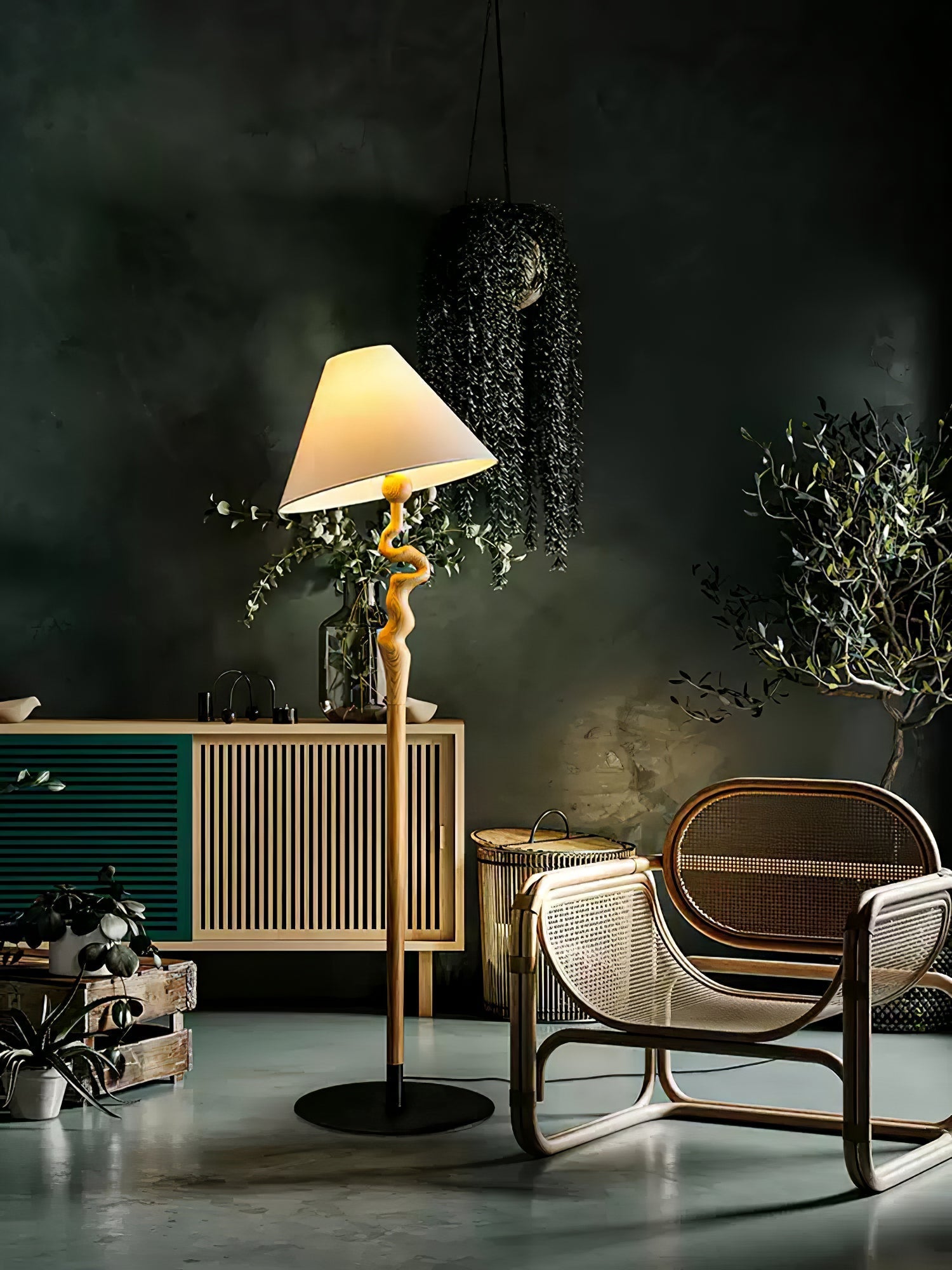 Avloril Artistic Wooden Floor Lamp-Neutral Decor