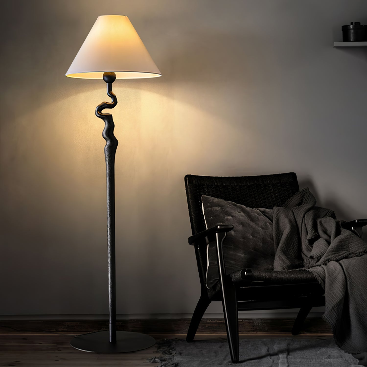 Avloril Artistic Wooden Floor Lamp-Neutral Decor