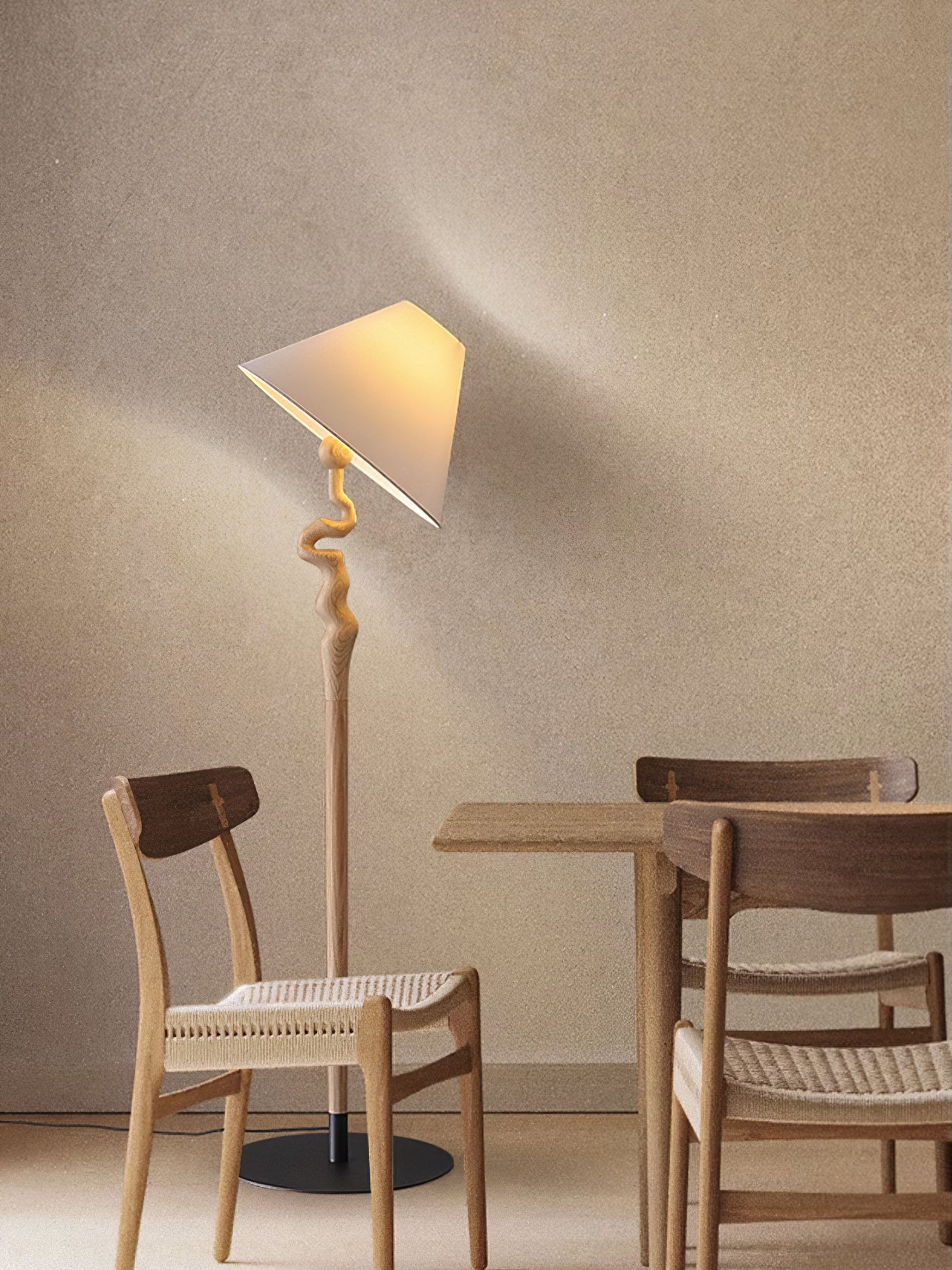 Avloril Artistic Wooden Floor Lamp-Neutral Decor