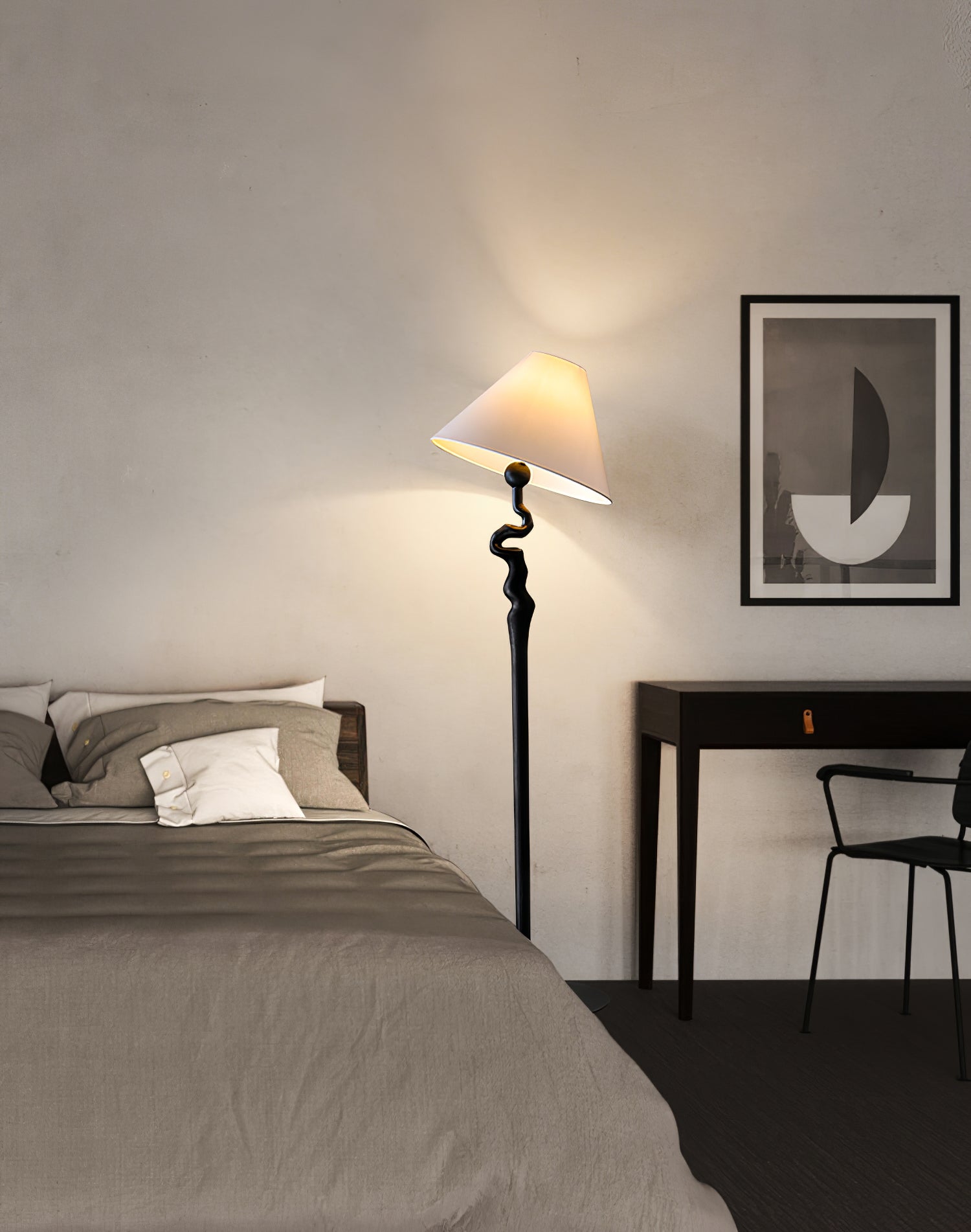 Avloril Artistic Wooden Floor Lamp-Neutral Decor