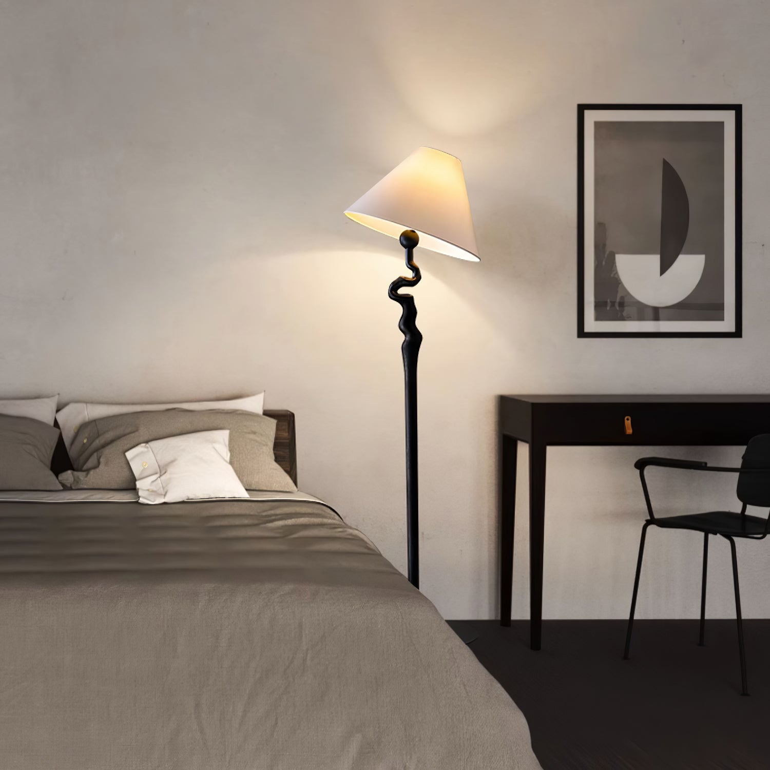 Avloril Artistic Wooden Floor Lamp-Neutral Decor