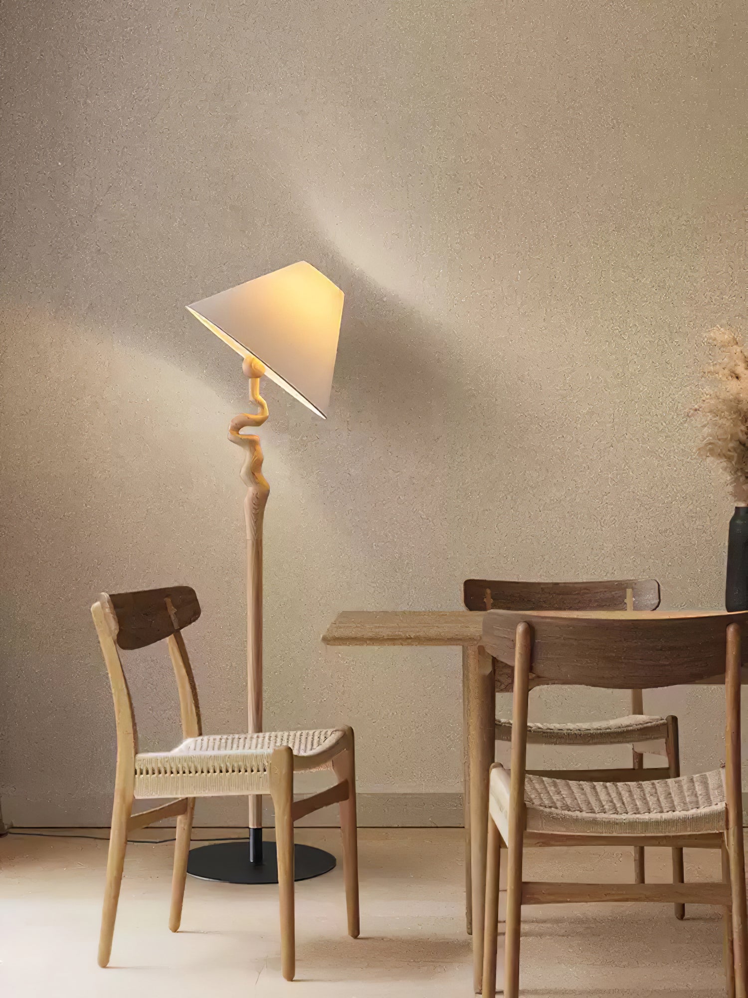 Avloril Artistic Wooden Floor Lamp-Neutral Decor