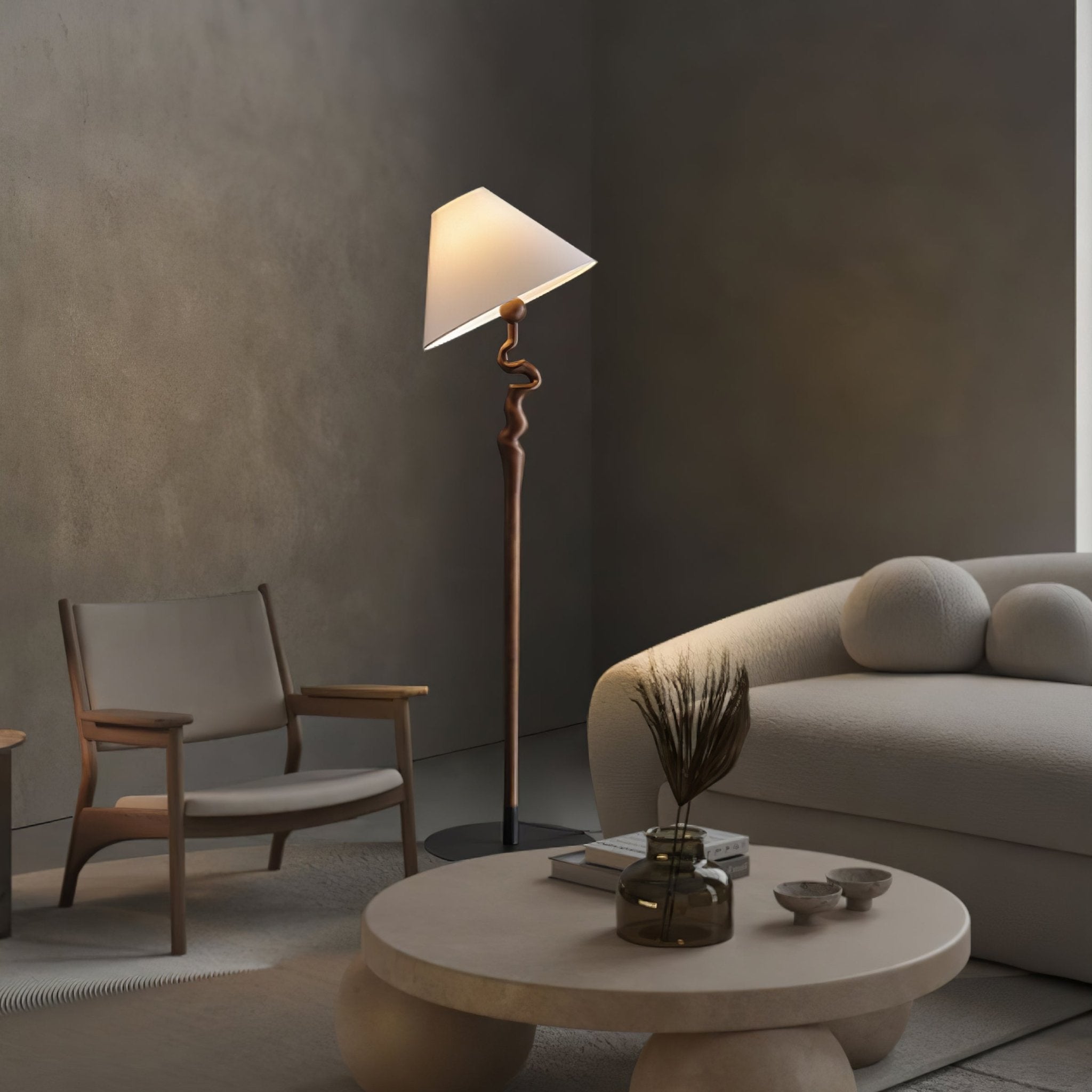 Avloril Artistic Wooden Floor Lamp-Neutral Decor