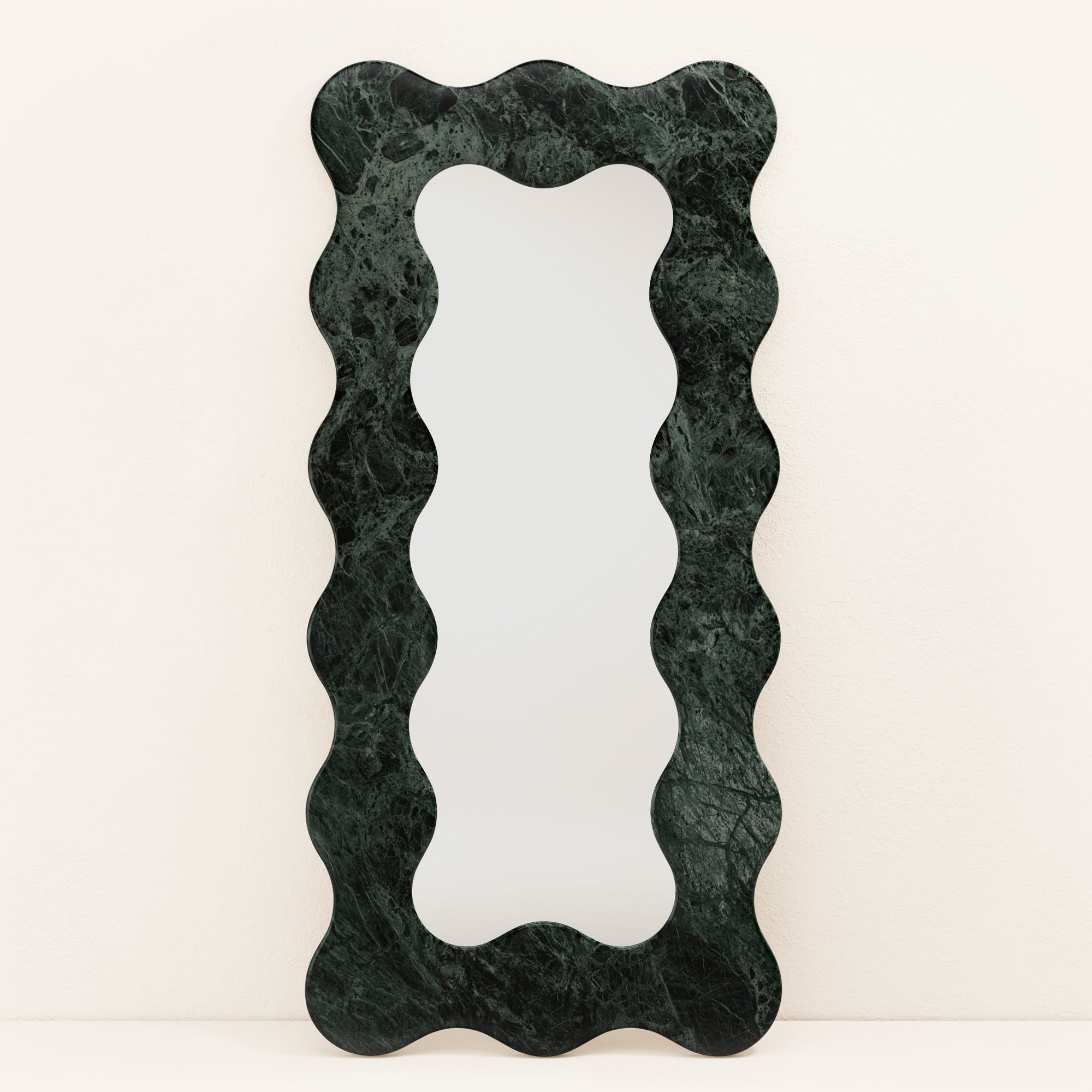 Serpentine Vert Mirror Frame-Neutral Decor