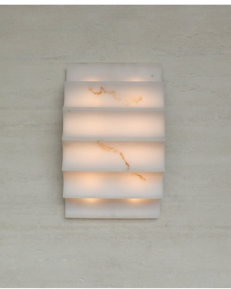 Dolax Tiered Alabaster Wall Lamp-Neutral Decor