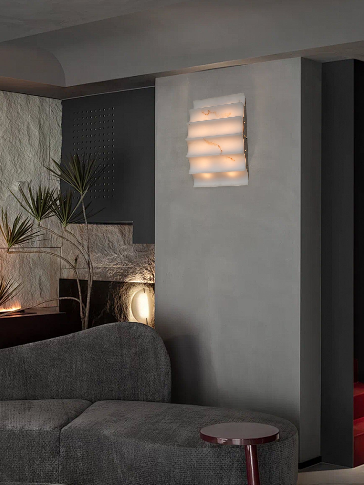 Dolax Tiered Alabaster Wall Lamp-Neutral Decor