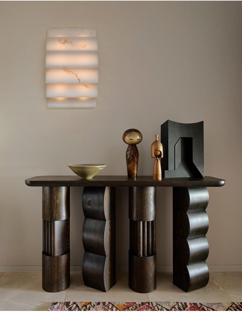 Dolax Tiered Alabaster Wall Lamp-Neutral Decor