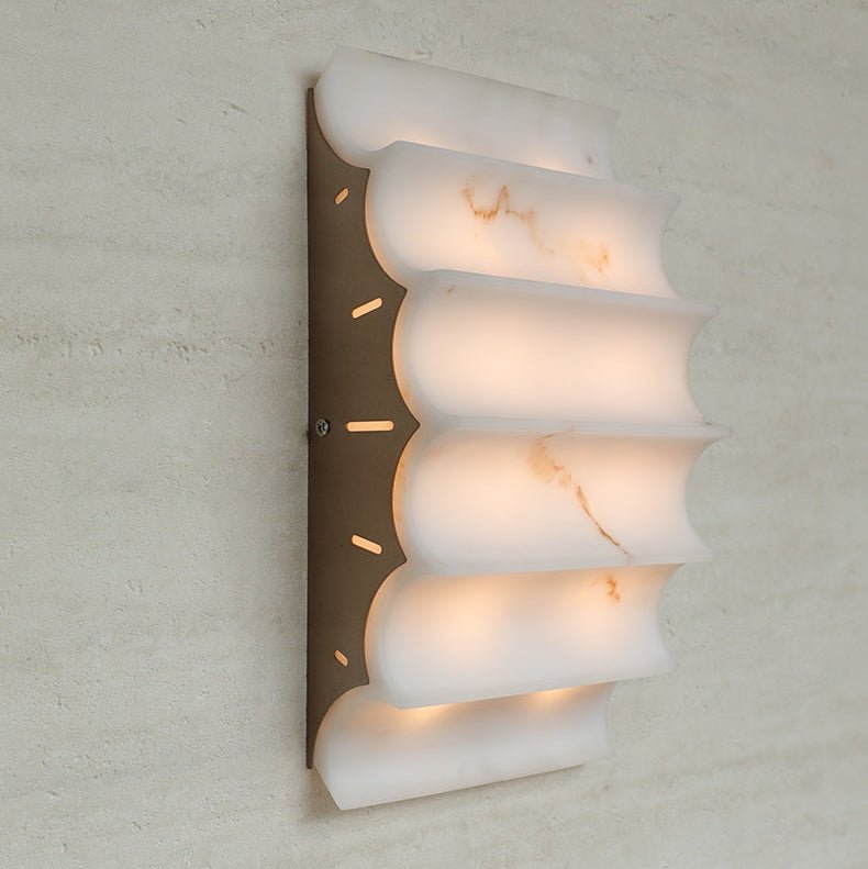 Dolax Tiered Alabaster Wall Lamp-Neutral Decor