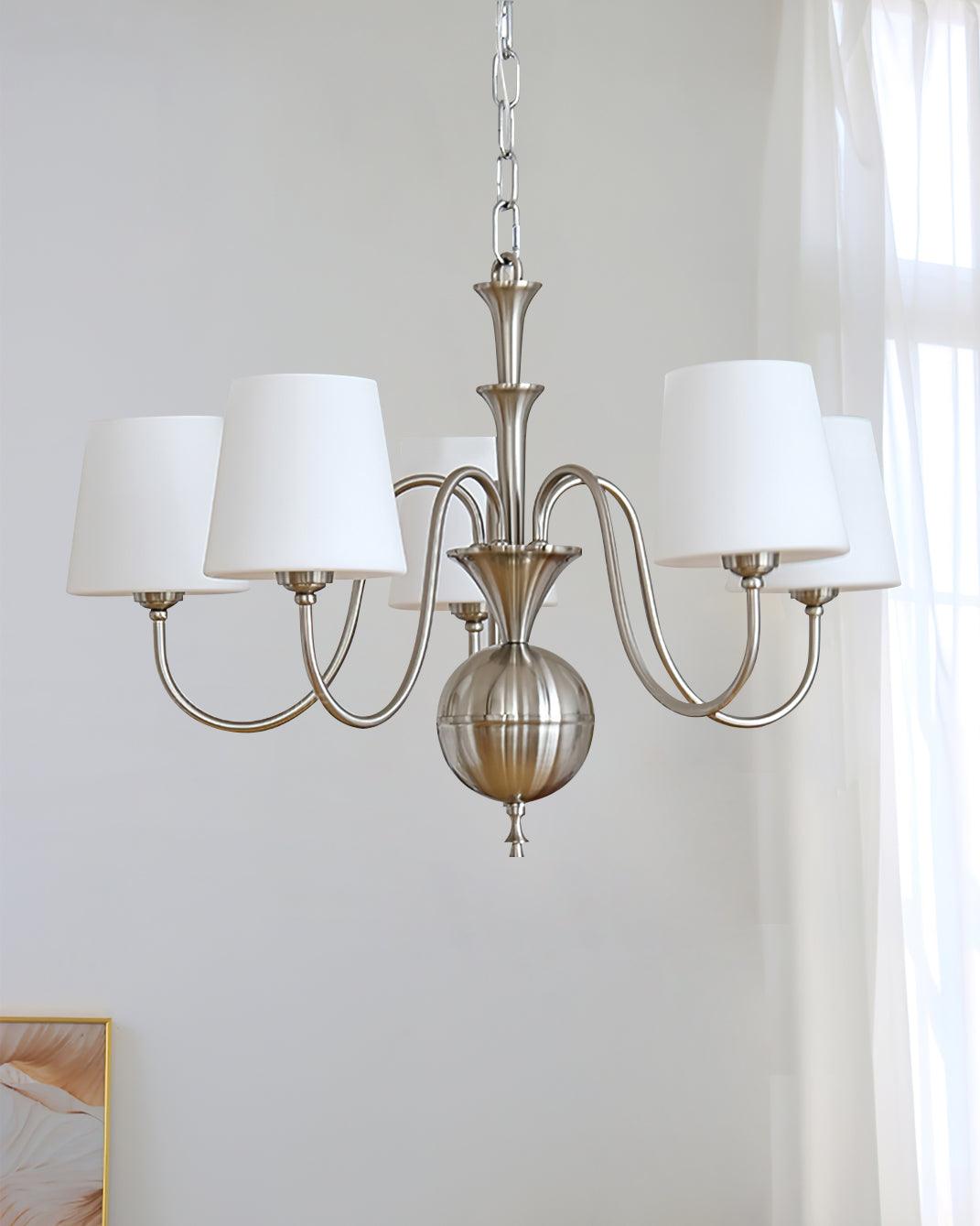 Olmiris Elegant Nickel Chandelier-Neutral Decor