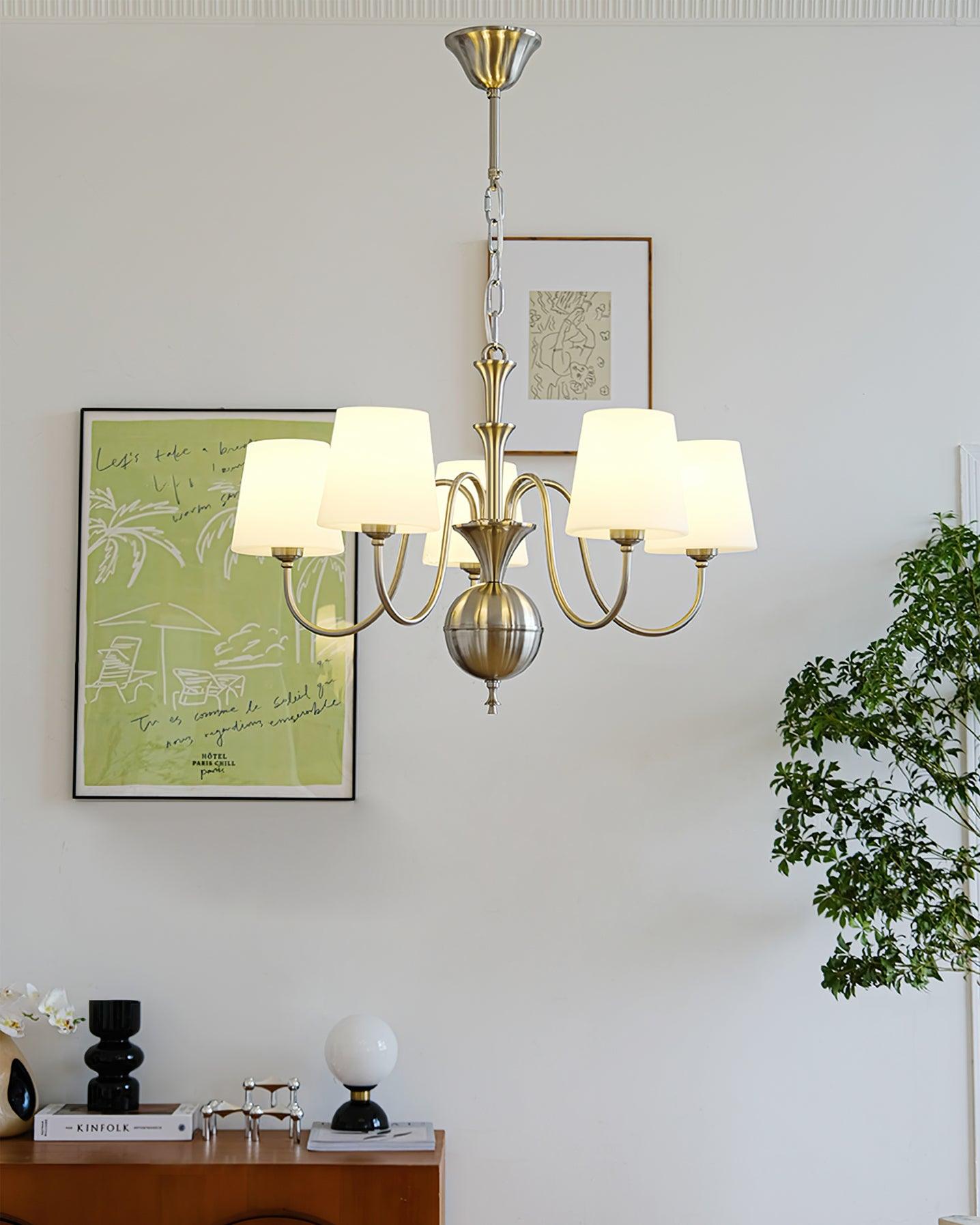 Olmiris Elegant Nickel Chandelier-Neutral Decor