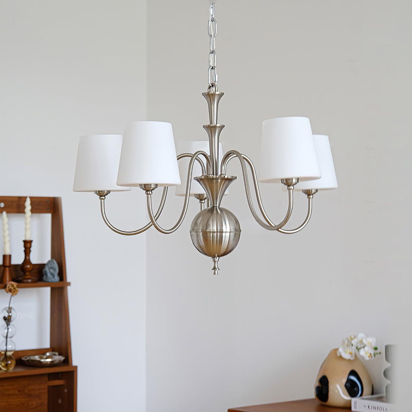 Olmiris Elegant Nickel Chandelier-Neutral Decor