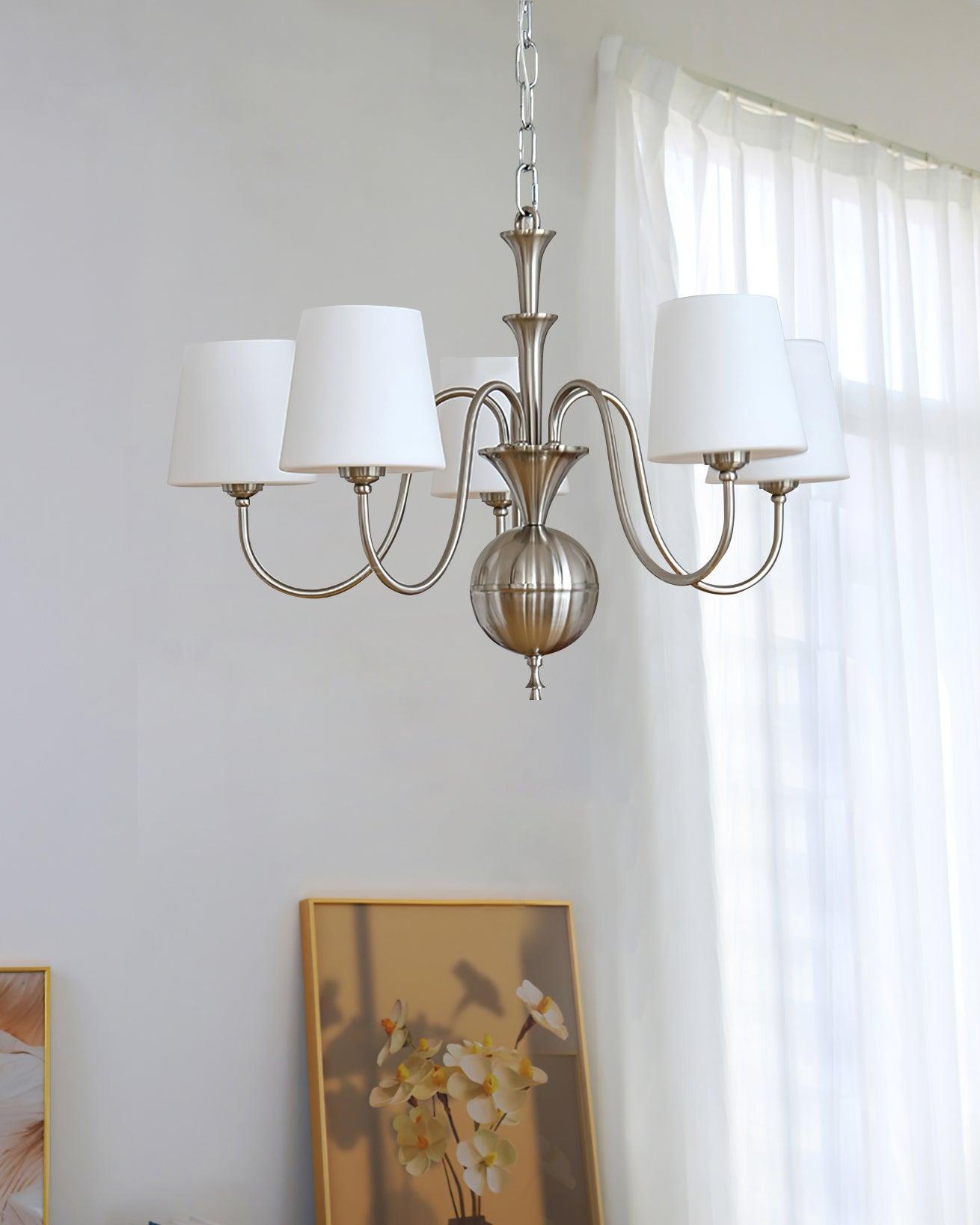 Olmiris Elegant Nickel Chandelier-Neutral Decor
