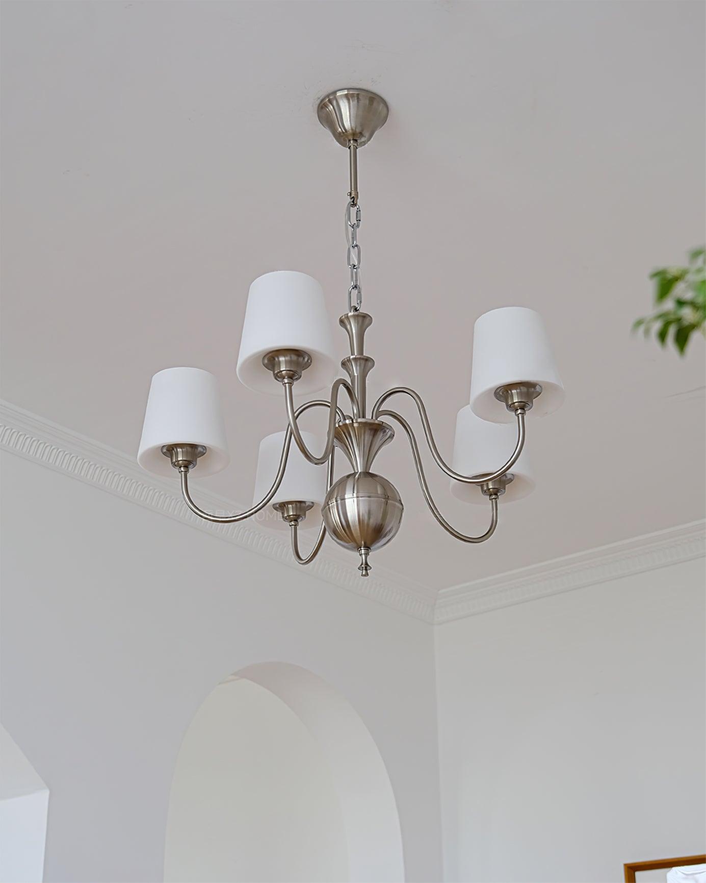 Olmiris Elegant Nickel Chandelier-Neutral Decor