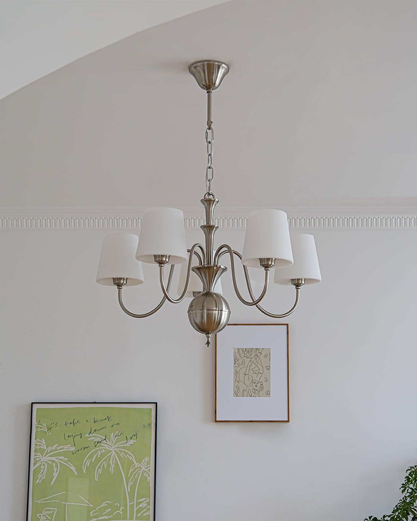 Olmiris Elegant Nickel Chandelier-Neutral Decor