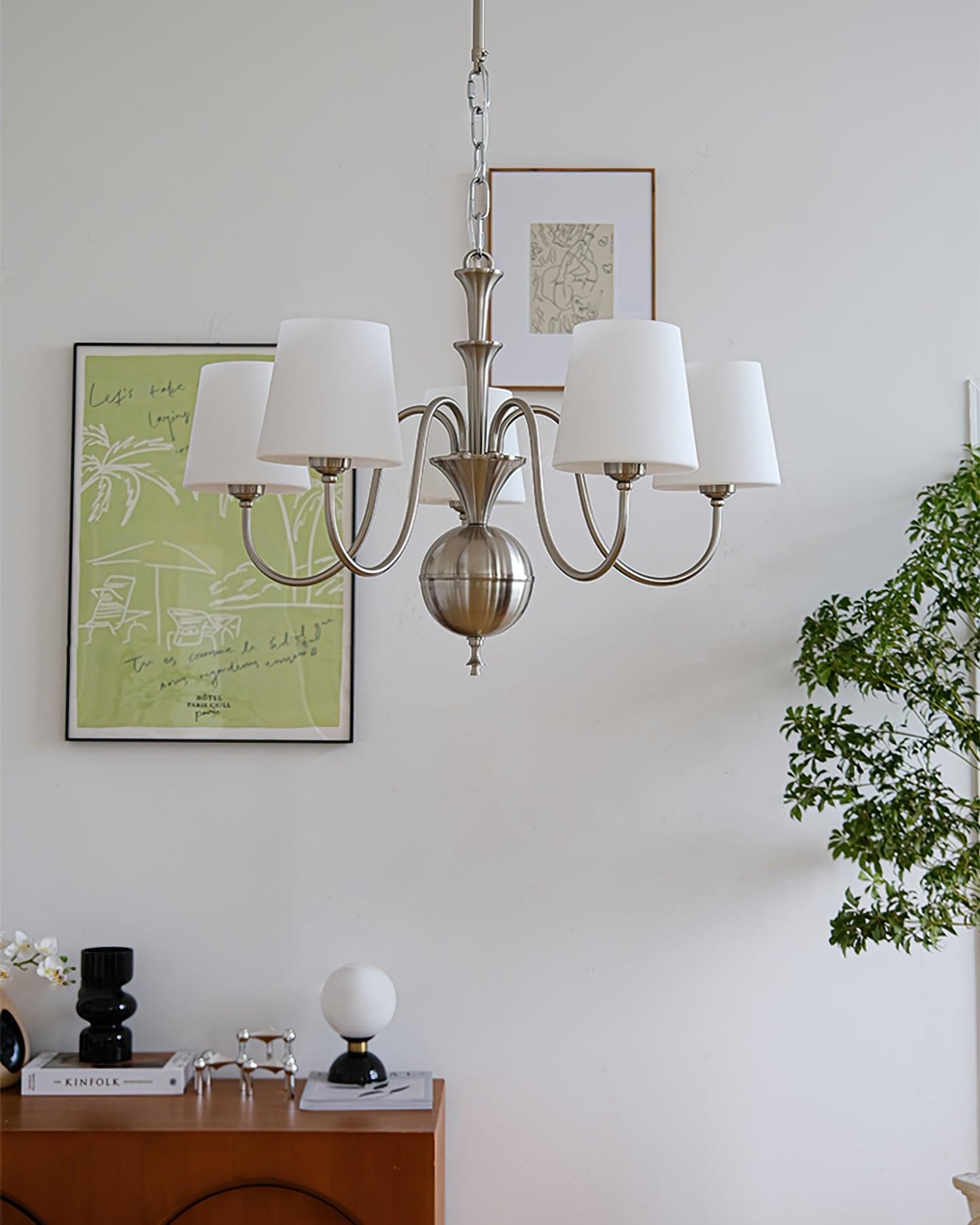 Olmiris Elegant Nickel Chandelier-Neutral Decor