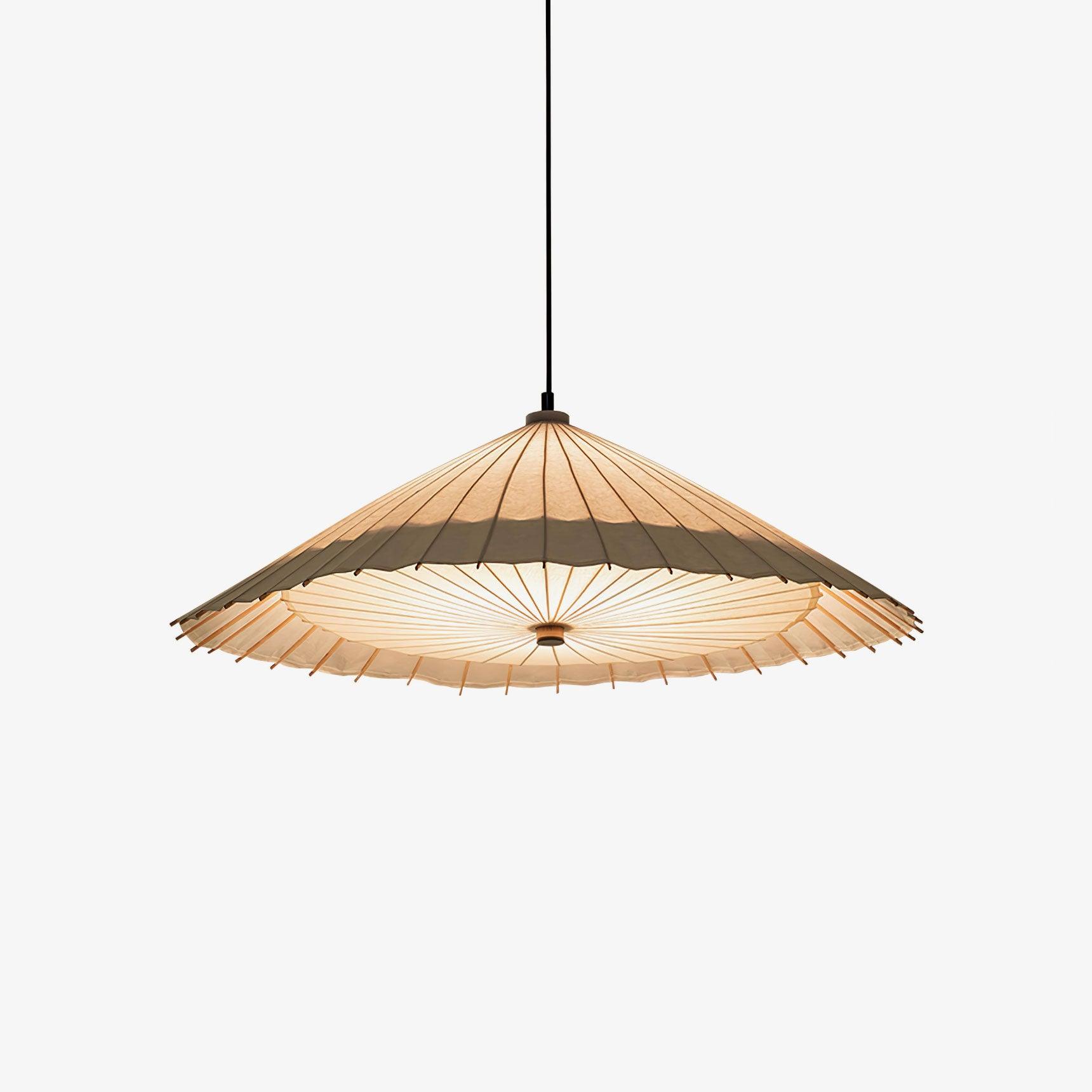 Nirixel Pendant Lamp Paper Umbrella Pleated Dining Room-Neutral Decor