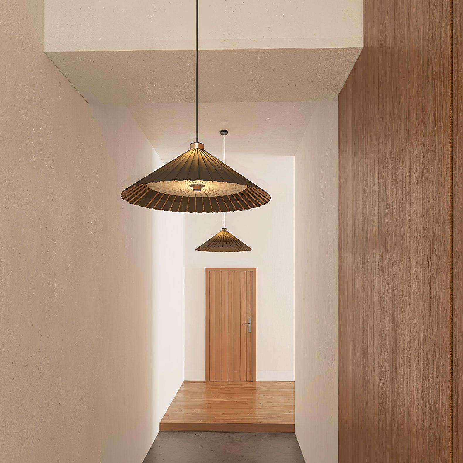 Nirixel Pendant Lamp Paper Umbrella Pleated Dining Room-Neutral Decor