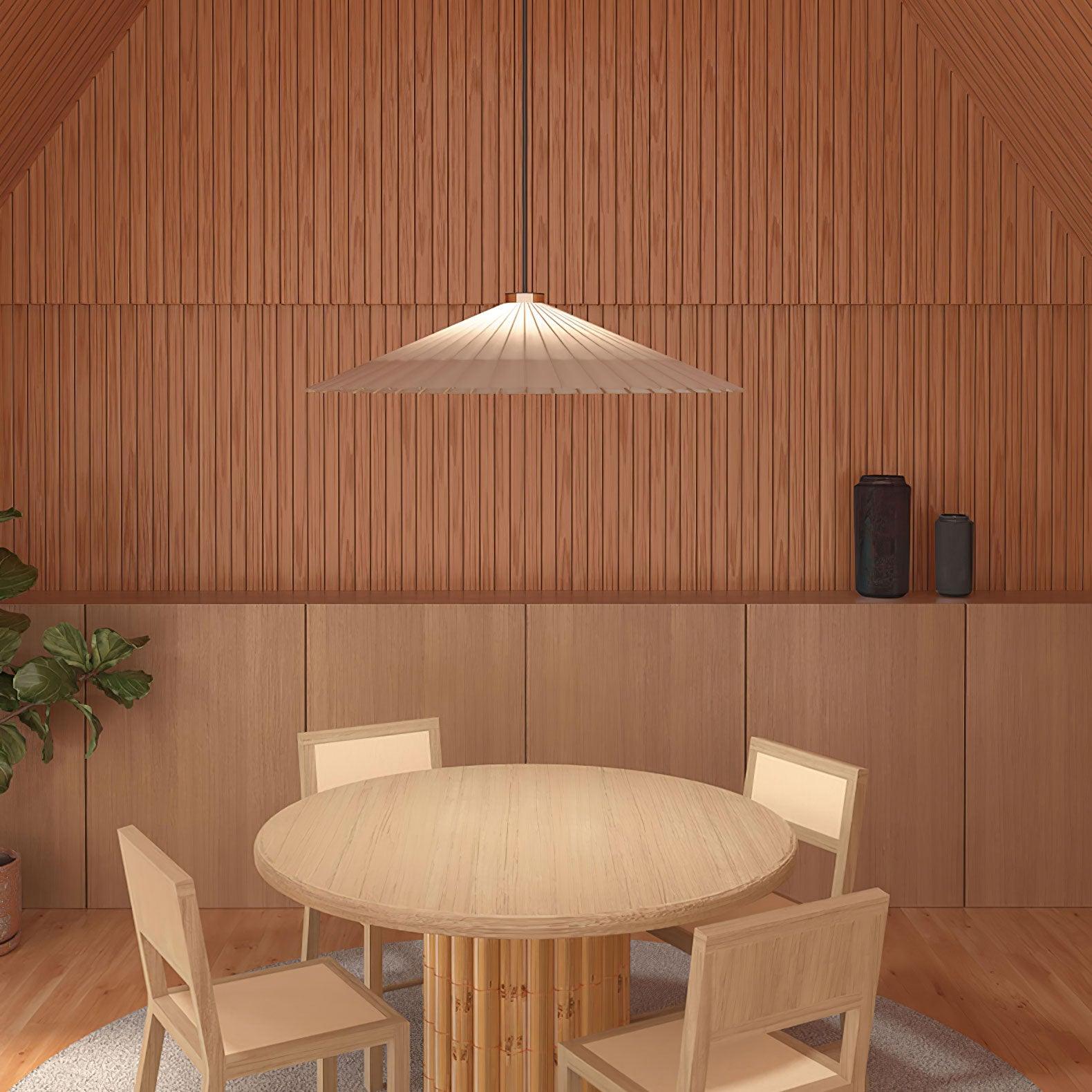 Nirixel Pendant Lamp Paper Umbrella Pleated Dining Room-Neutral Decor