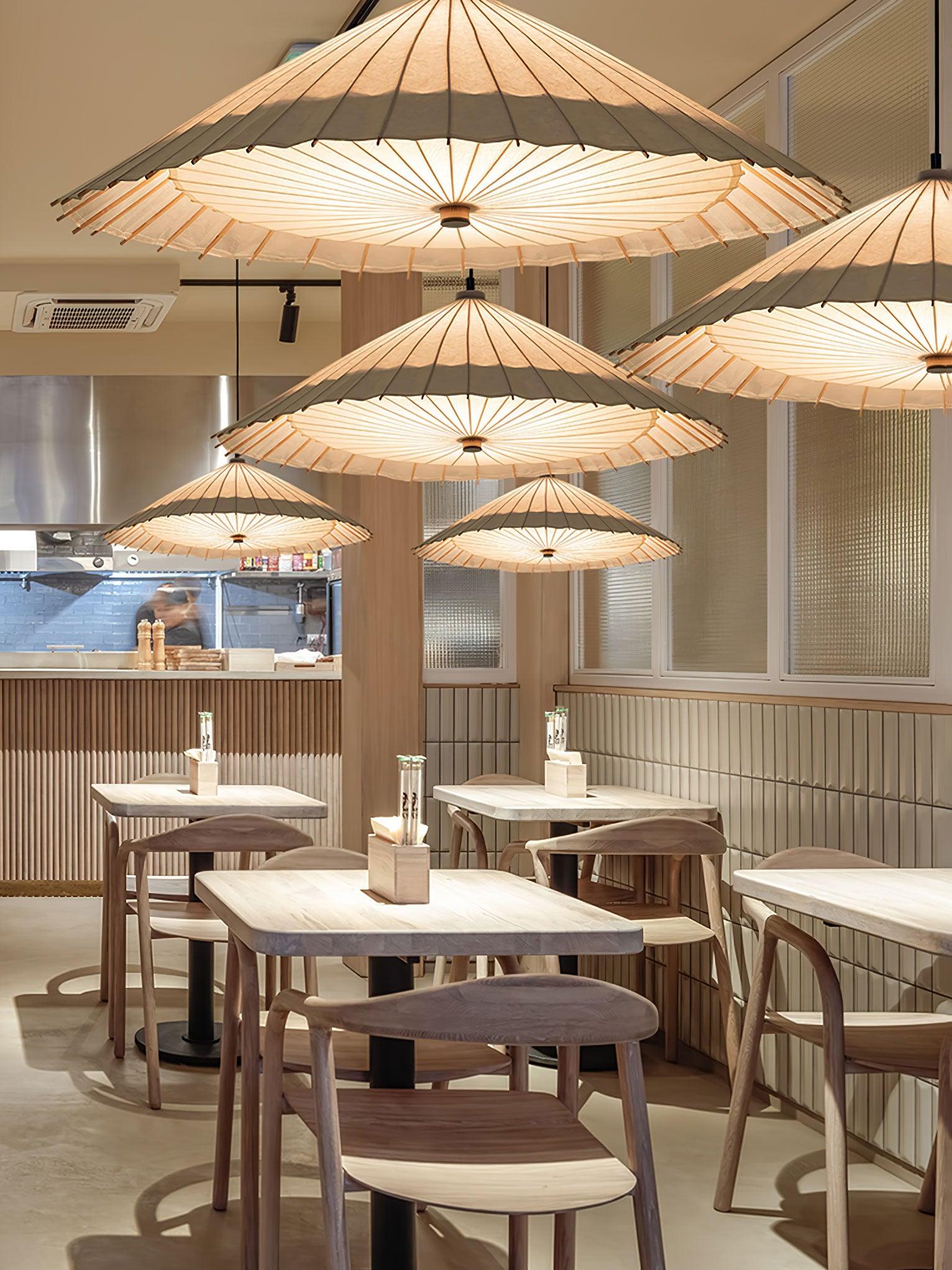Nirixel Pendant Lamp Paper Umbrella Pleated Dining Room-Neutral Decor