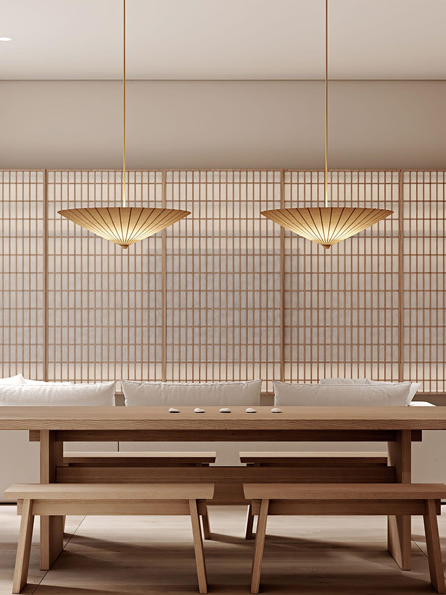 Nirixel Pendant Lamp Paper Umbrella Pleated Dining Room-Neutral Decor