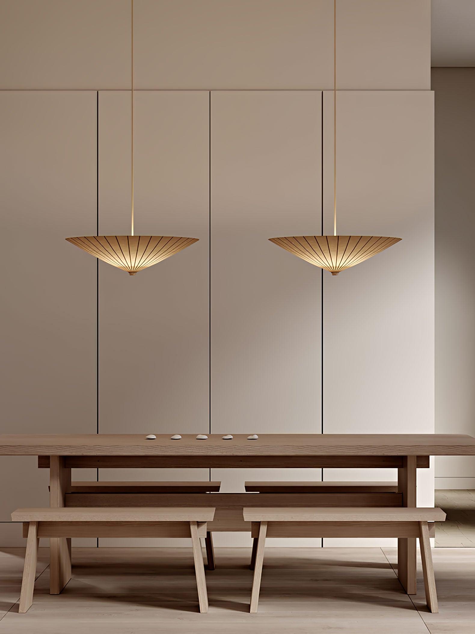 Nirixel Pendant Lamp Paper Umbrella Pleated Dining Room-Neutral Decor