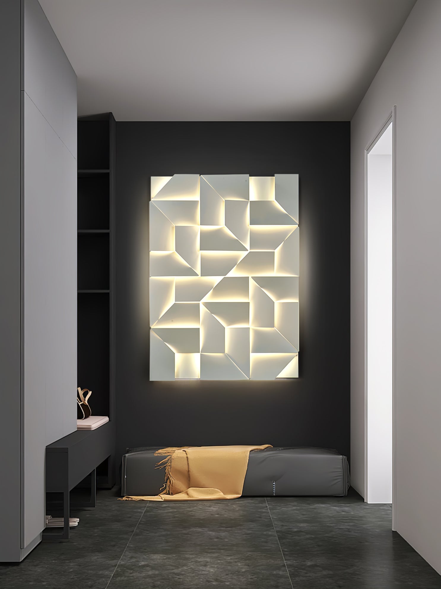 Deloza Shadows Rechargeable Grand Sconce Wall lamp-Neutral Decor