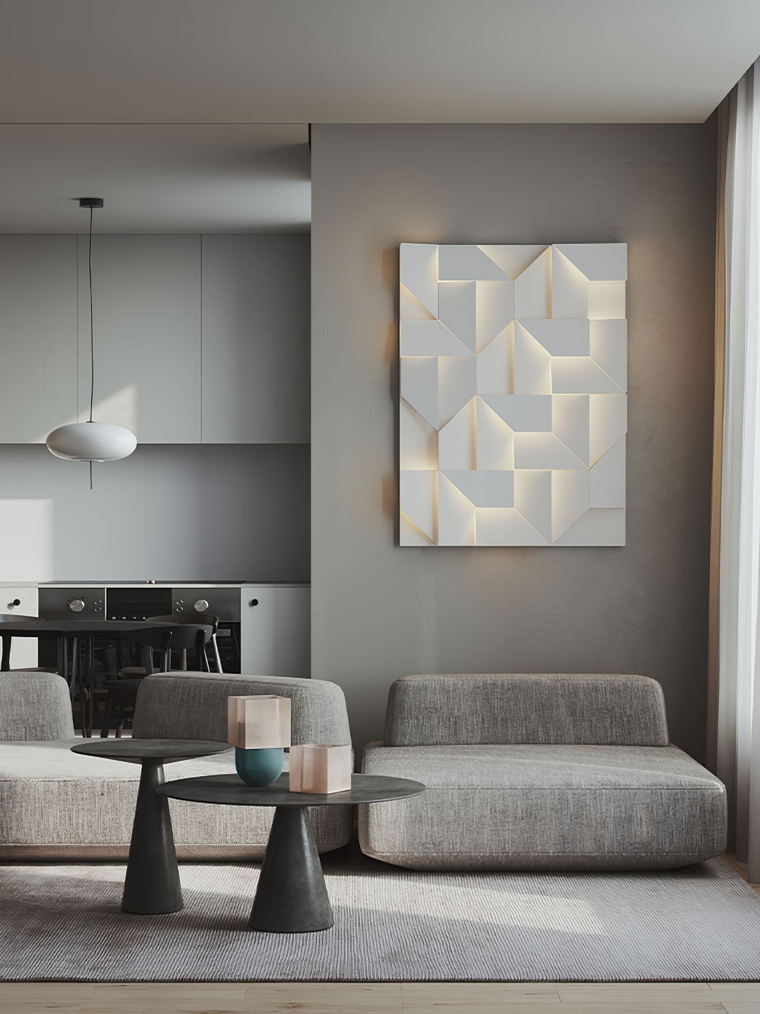 Wynor Shadows Grand Sconce Wall Lamp-Neutral Decor