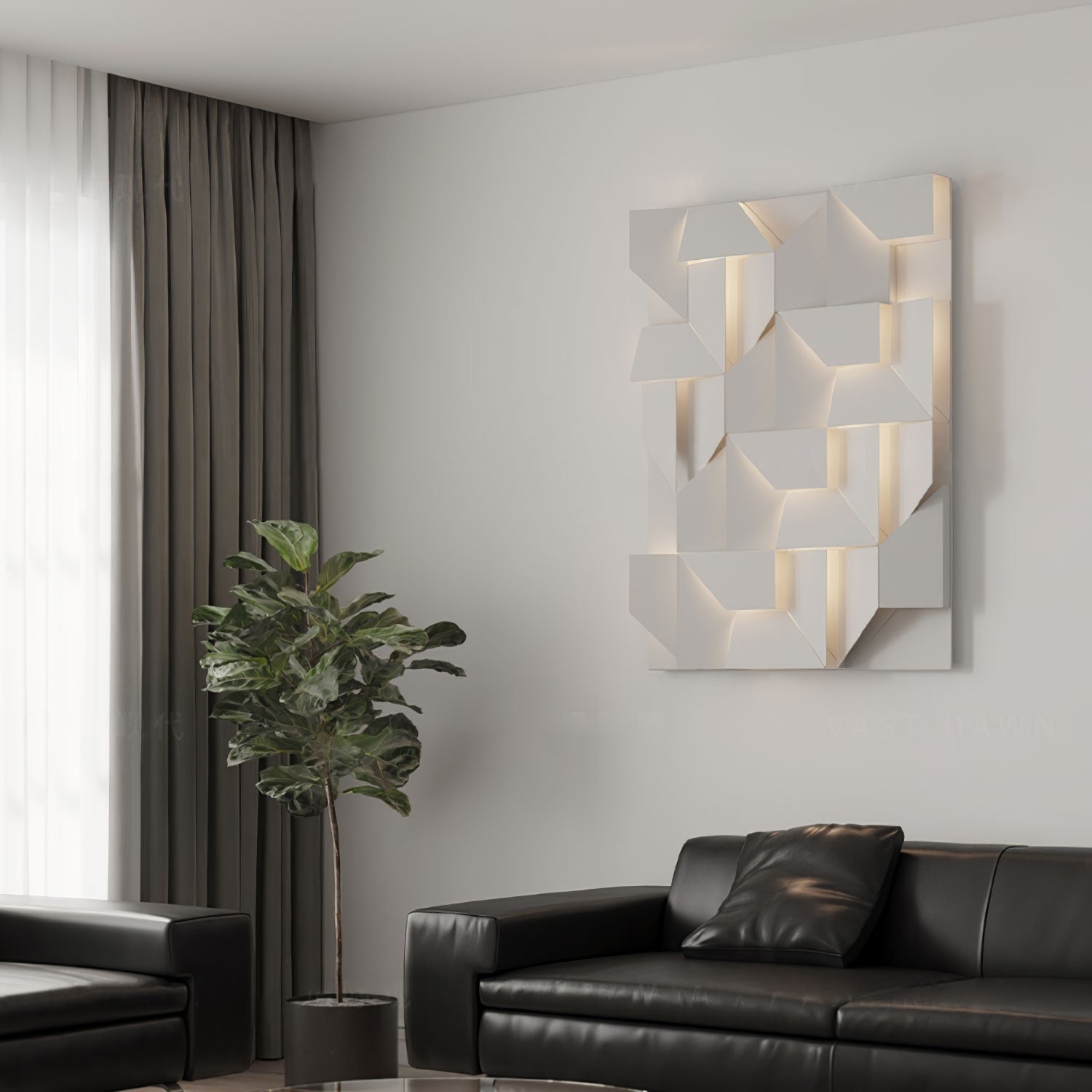 Wynor Shadows Grand Sconce Wall Lamp-Neutral Decor
